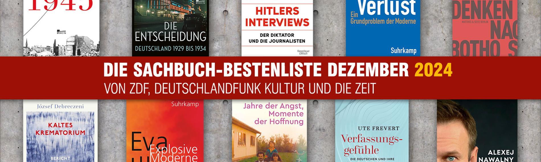 Die Titel der Sachbuch-Bestenliste für Dezember 2024