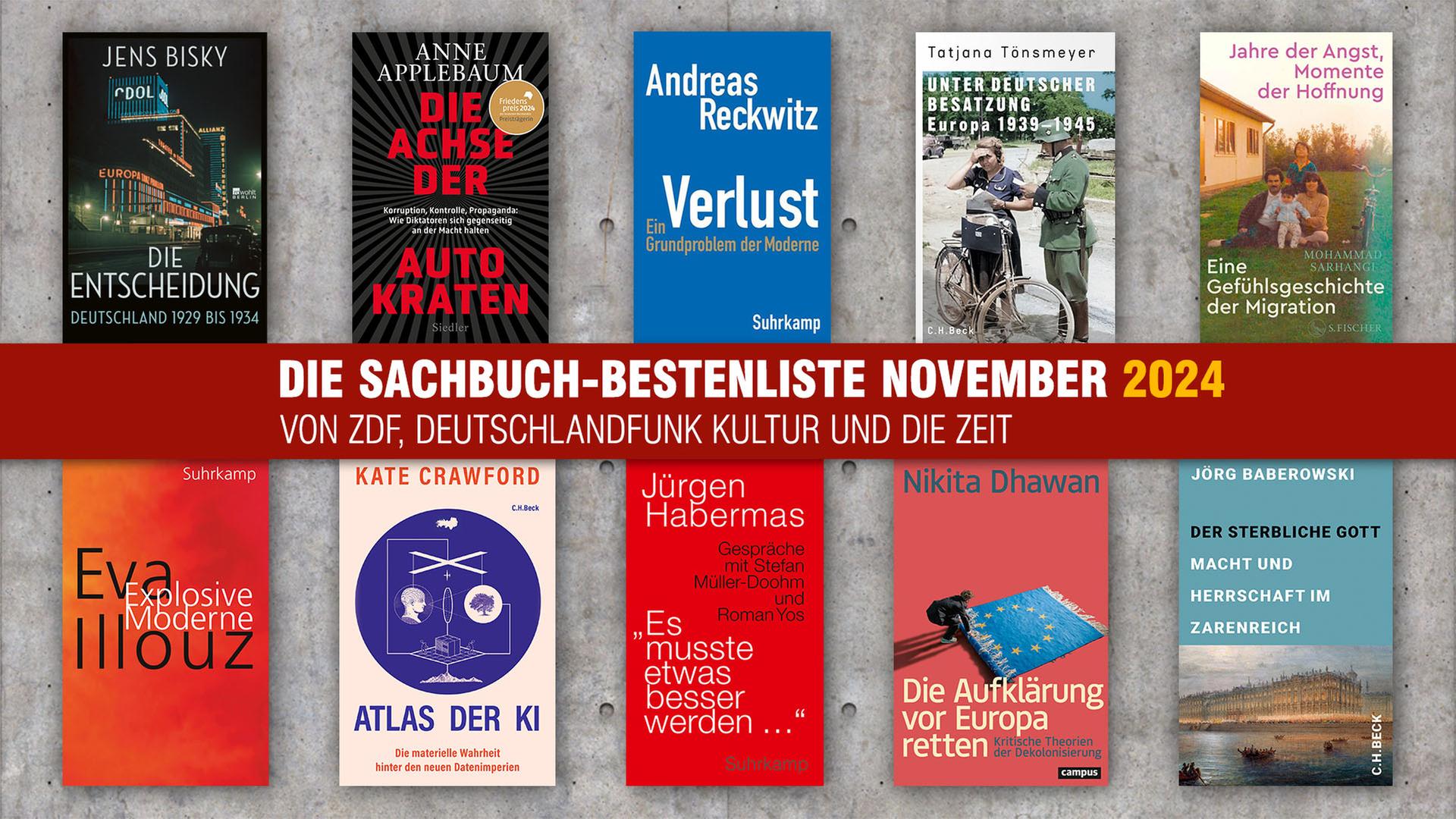 Die Titel der Sachbuch-Bestenliste für November 2024