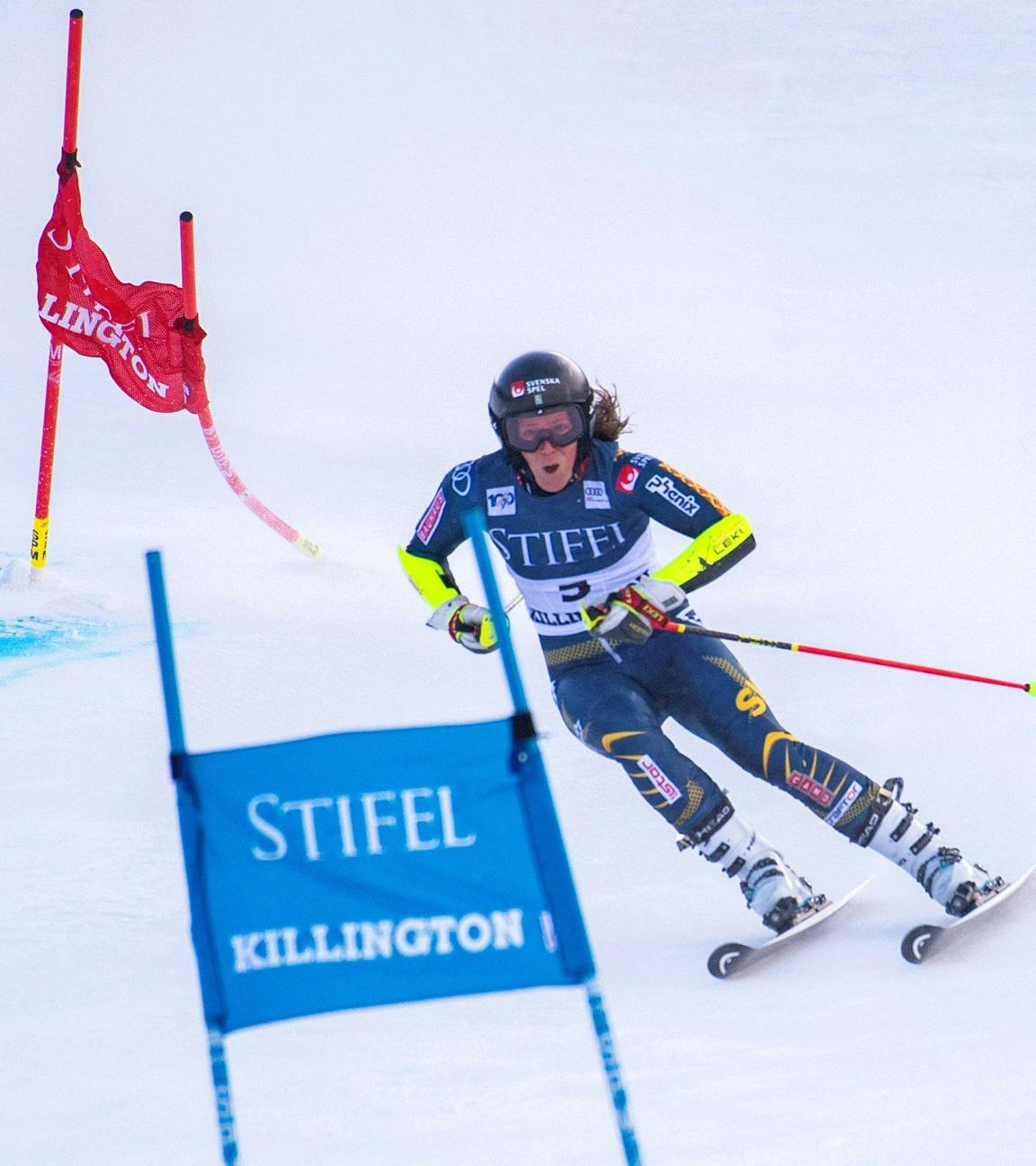 Sara Hector vom schwedischen Team fährt beim Weltcup-Riesenslalom der Frauen.