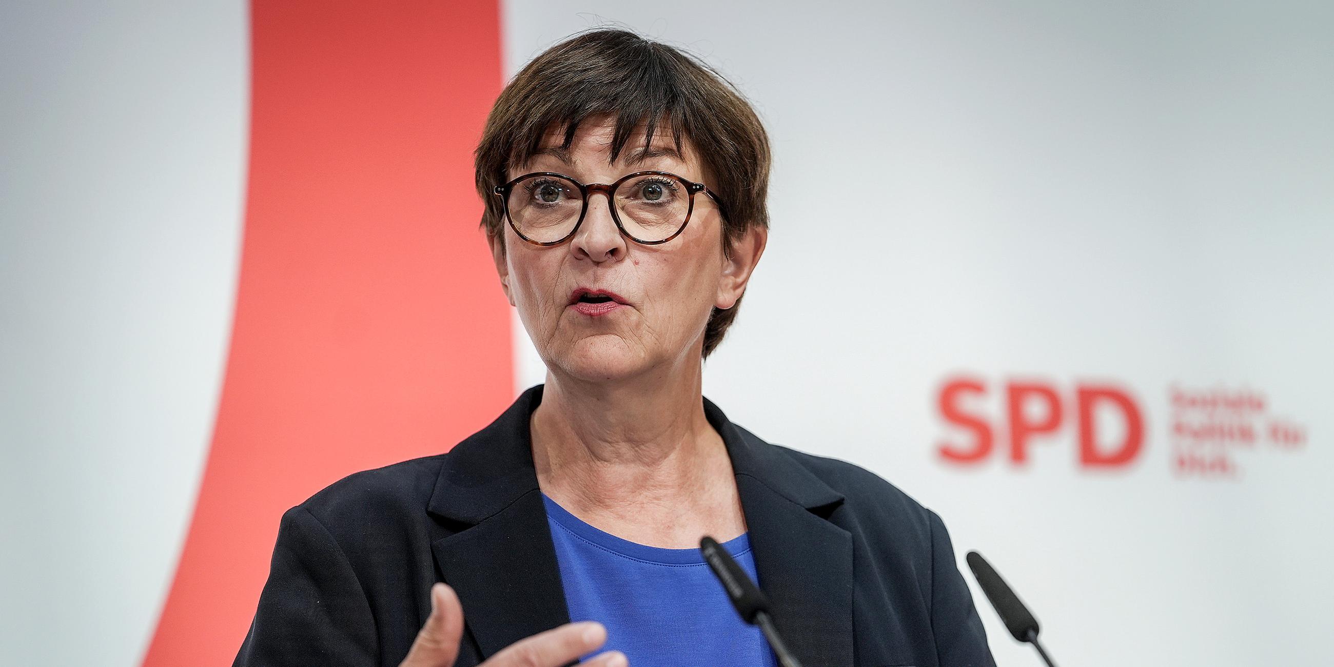 Die SPD-Vorsitzende Saskia Esken 