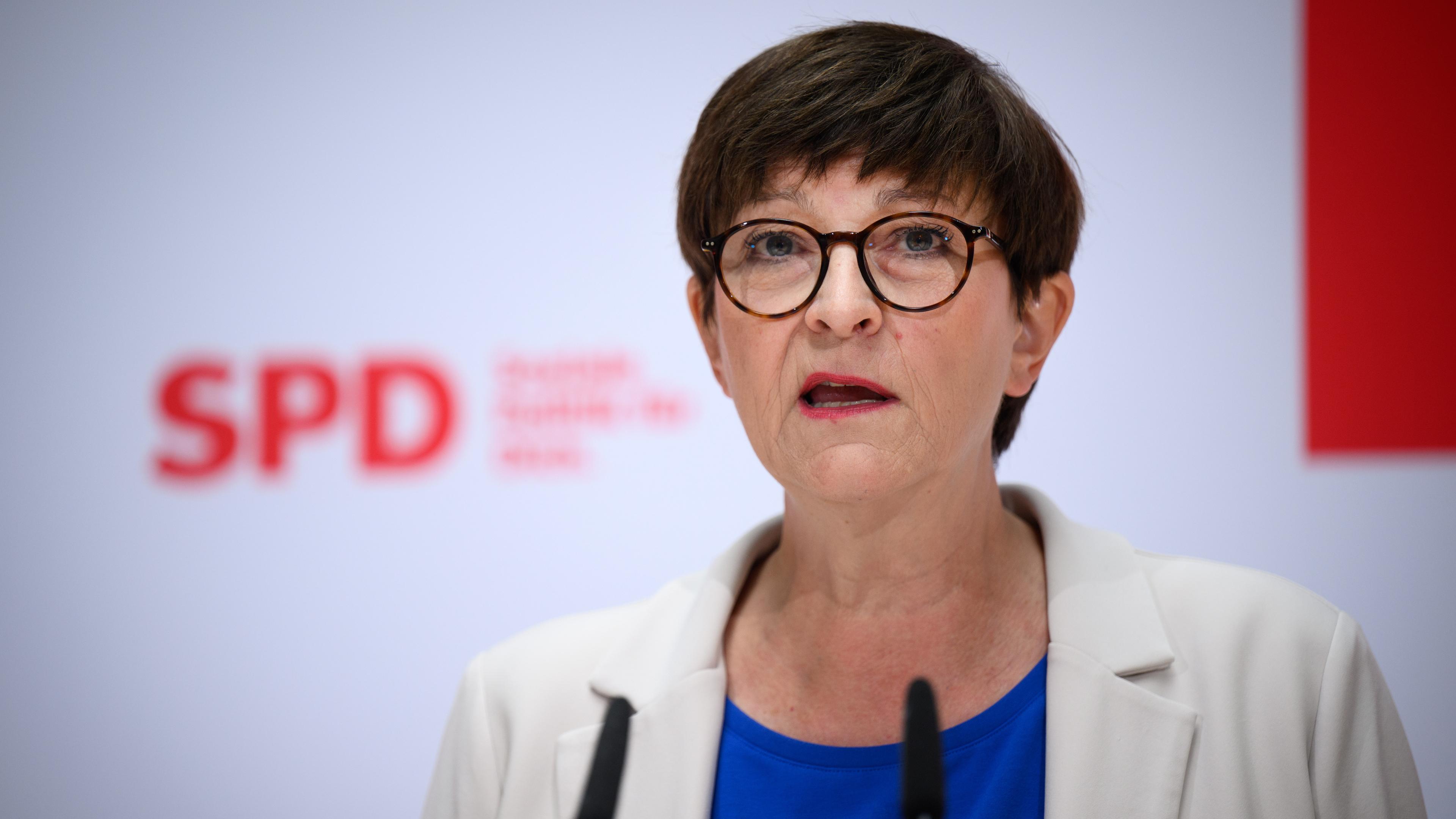 SPD-Vorsitzende Saskia Esken nach der Klausurtagung des SPD-Vorstands