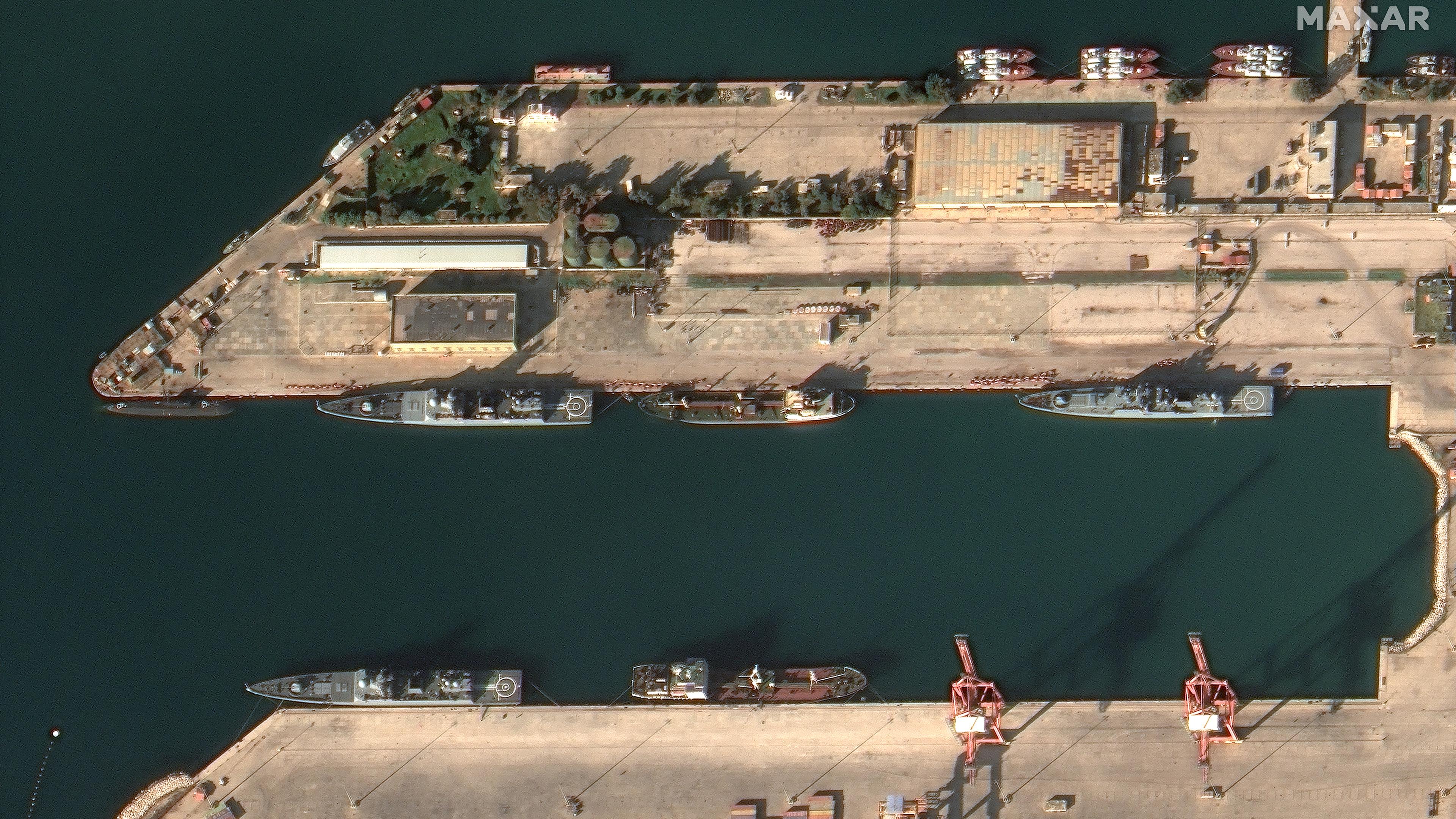 Ein Satellitenbild zeigt den Marinestützpunkt in Tartus, Syrien