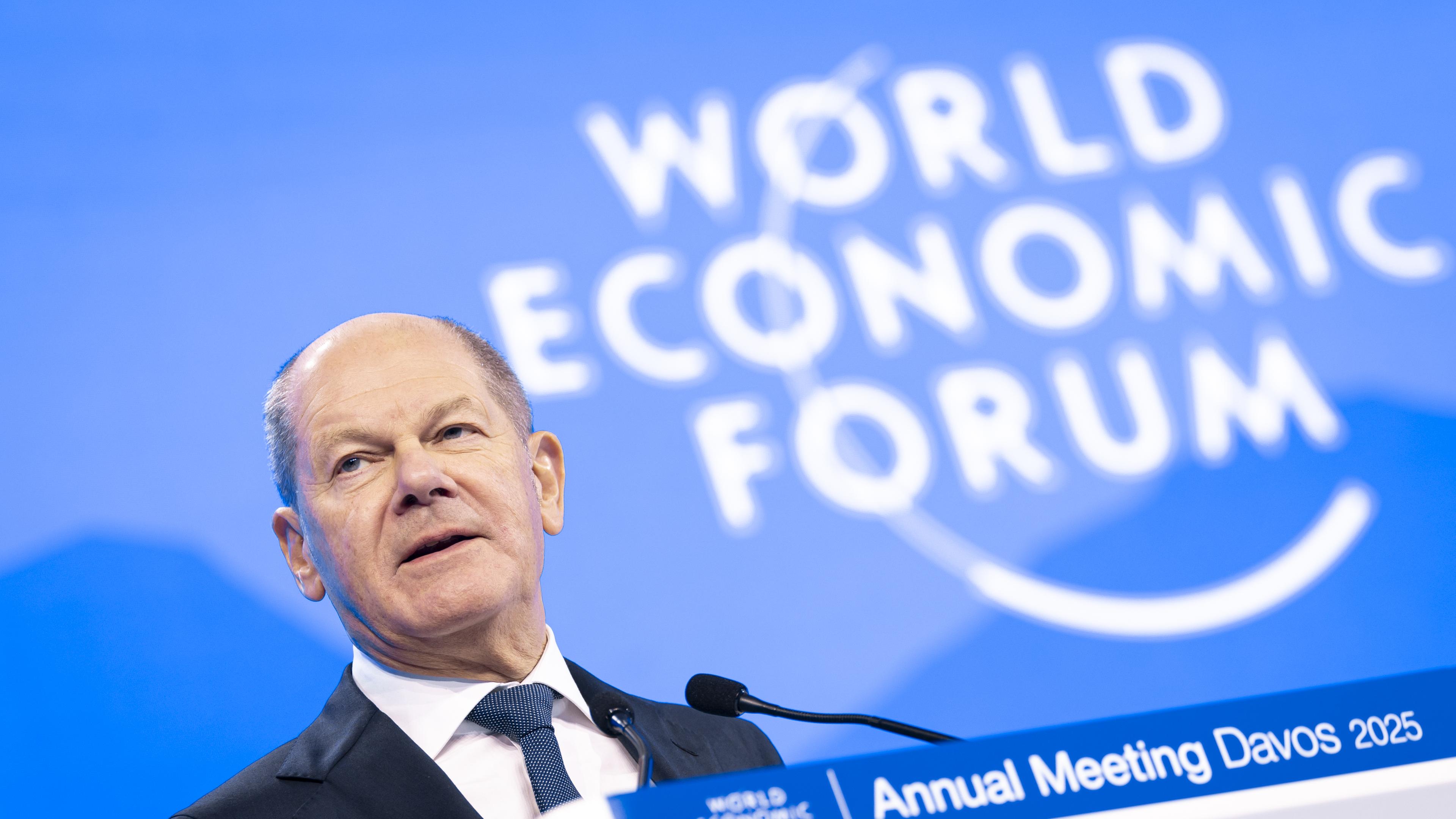 Scholz bei Rede in Davos