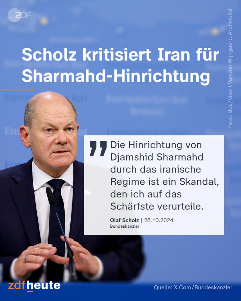 Scholz kritisiert Iran für Sharmad-Hinrichtung-Instagram