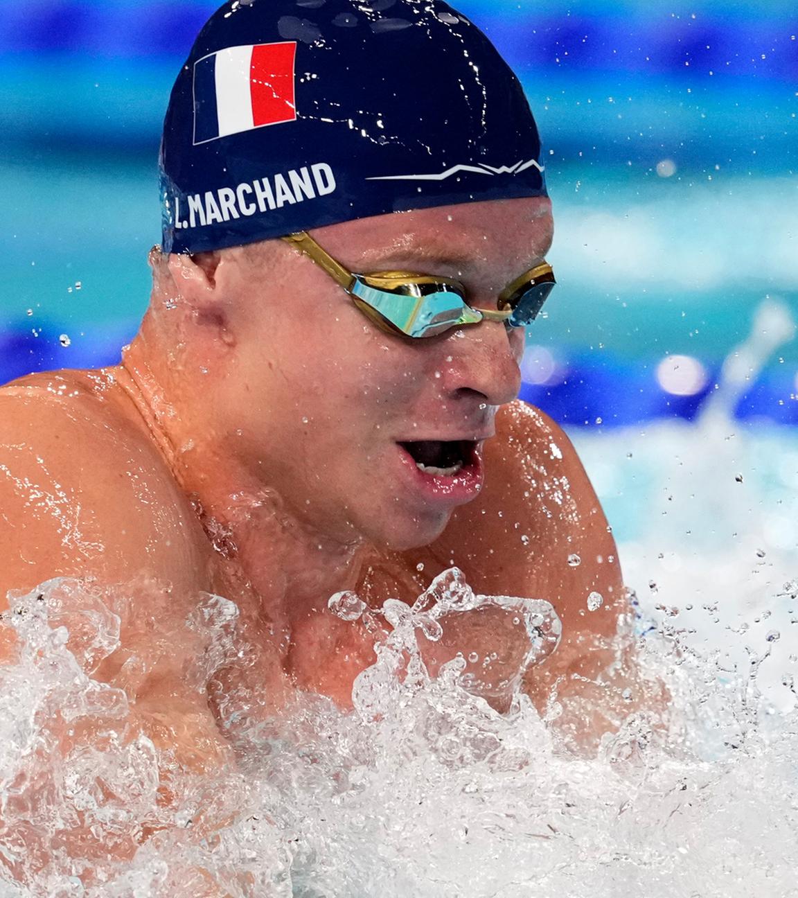 Der Franzose Leon Marchand tritt bei den Olympischen Sommerspielen 2024 an.