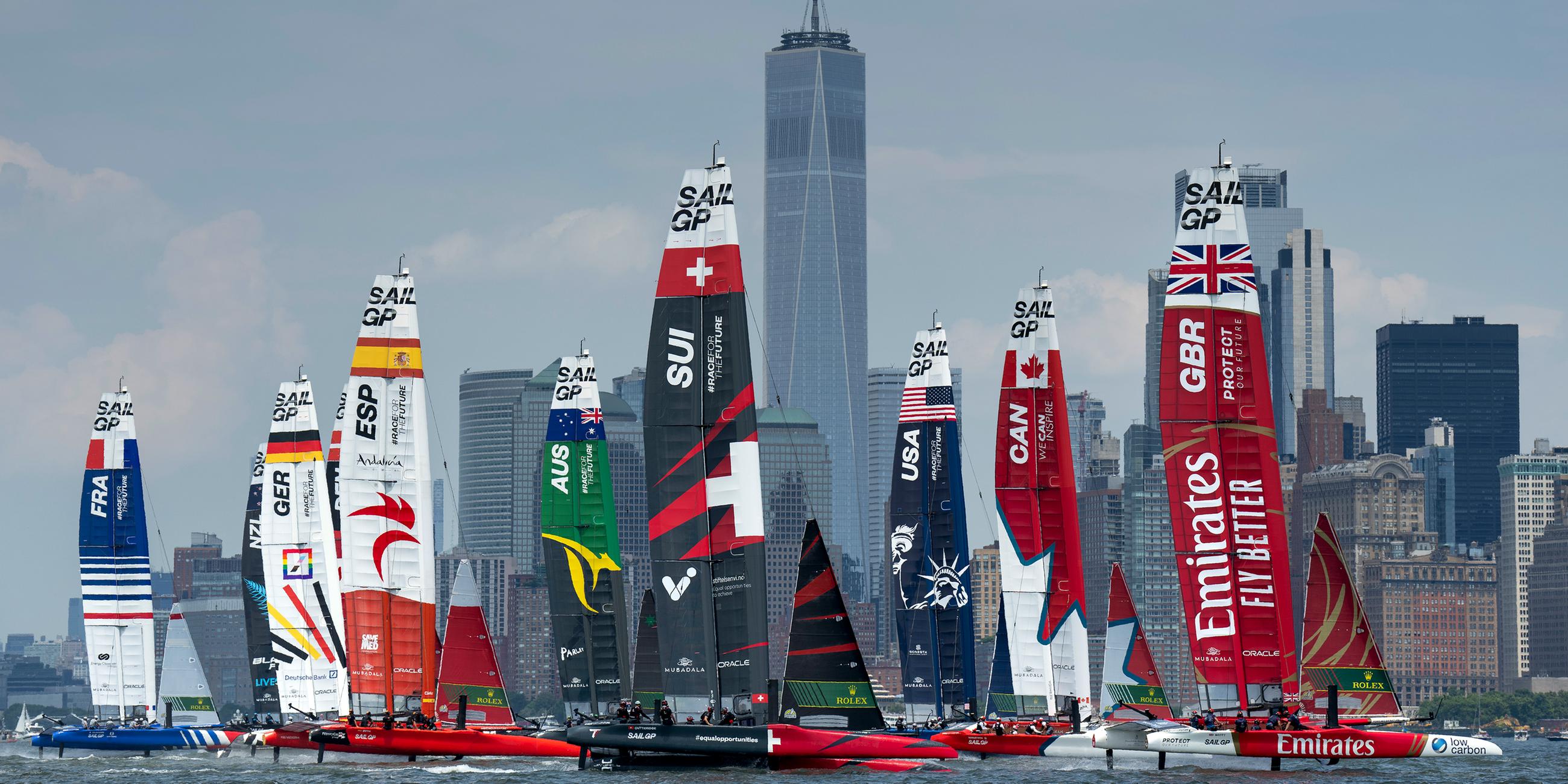 Teams beim SailGP in New York