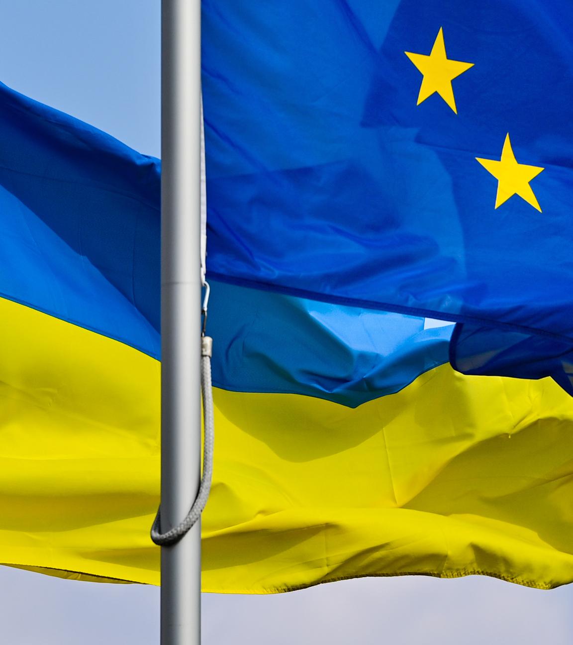 Duetsche und Ukrainische Flagge 