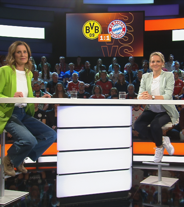 Studiogast Friederike Kromp und Moderatorin  Katrin Müller-Hohenstein im Sportstudio.