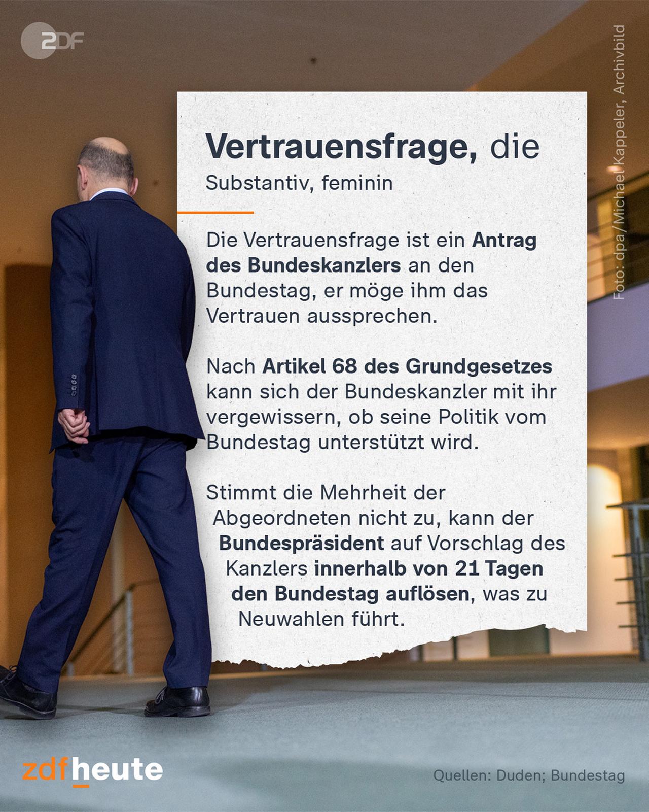 Ohne Vertrauensfrage keine Neuwahlen. Aber was bedeutet das?