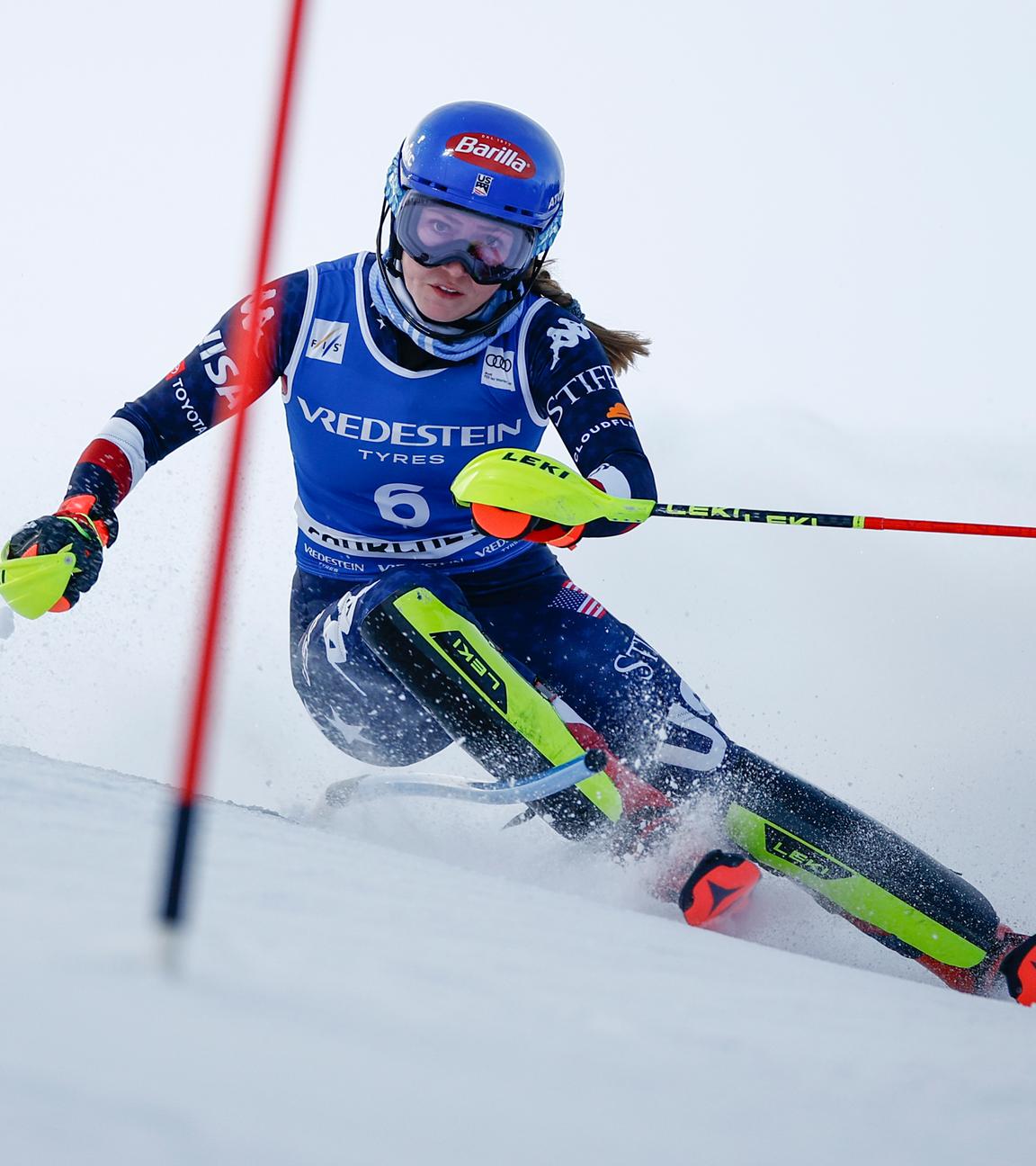 Mikaela Shiffrin fährt beim Slalom in Courchevel