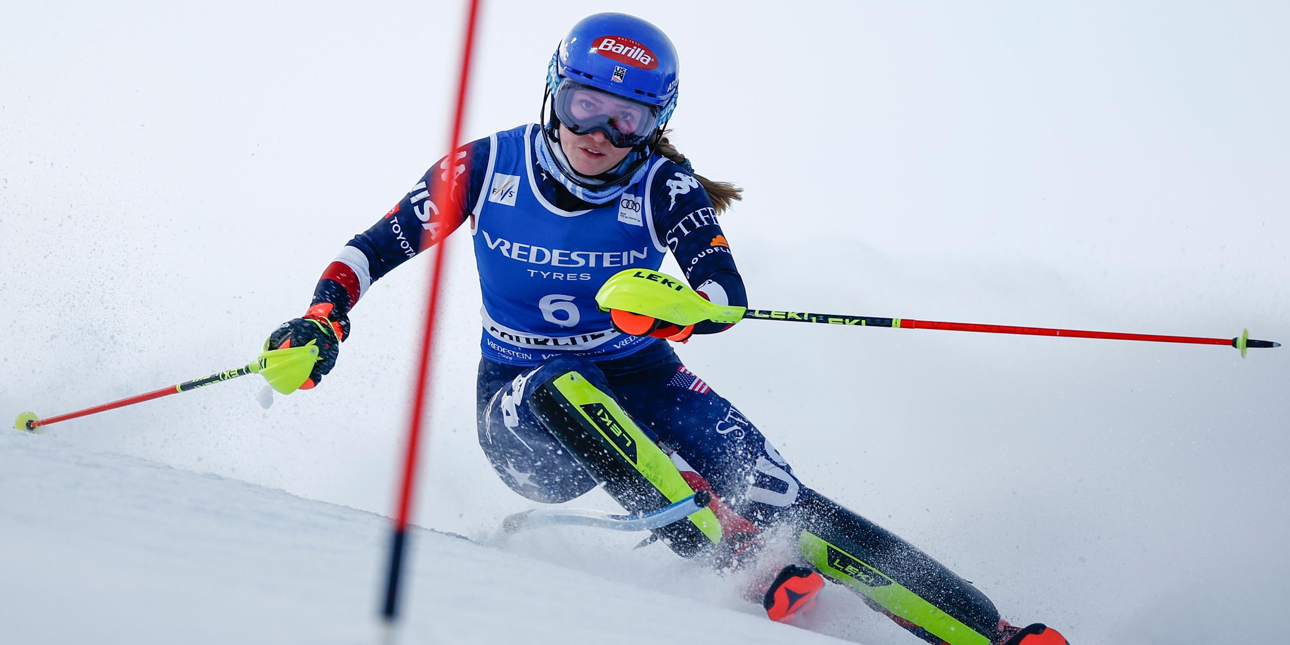 Mikaela Shiffrin fährt beim Slalom in Courchevel