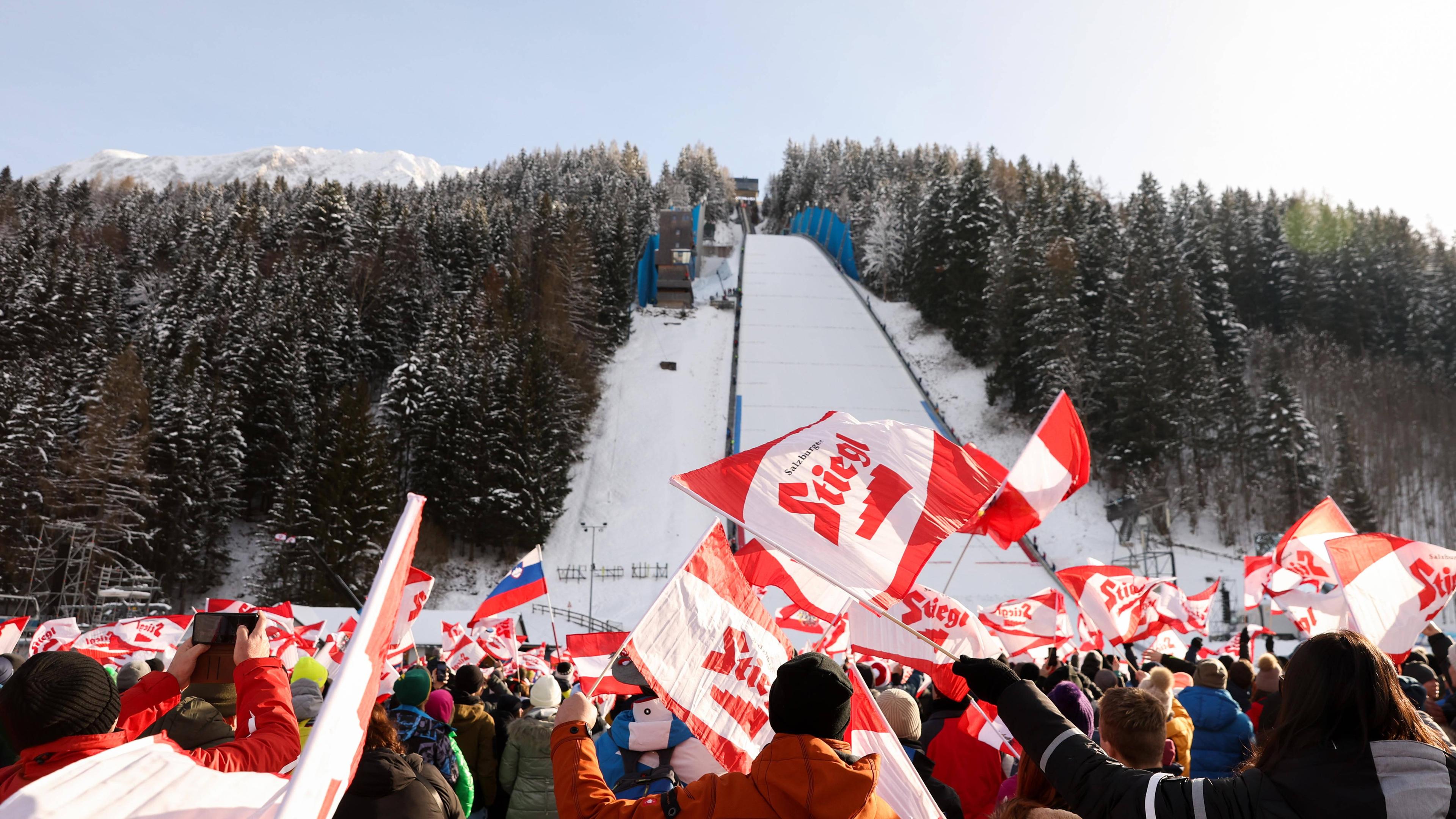 Ski-Springe in Bad Mitterndorf, aufgenommen am 29.01.2023