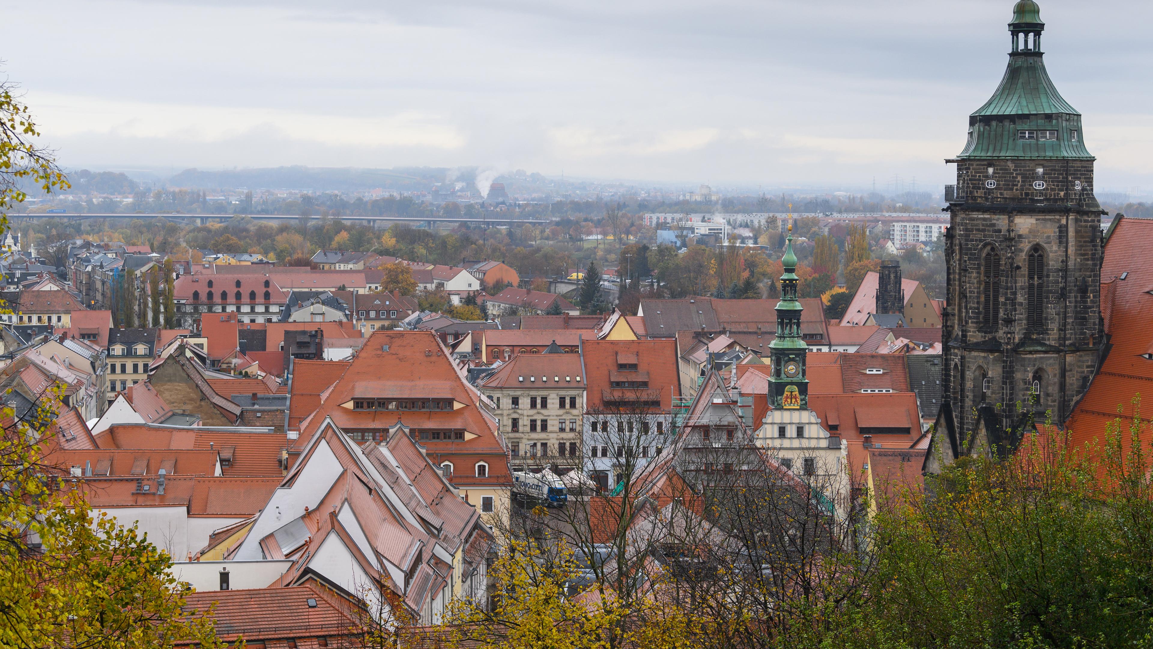 Blick auf die Altstadt von Pirna in Sachsen