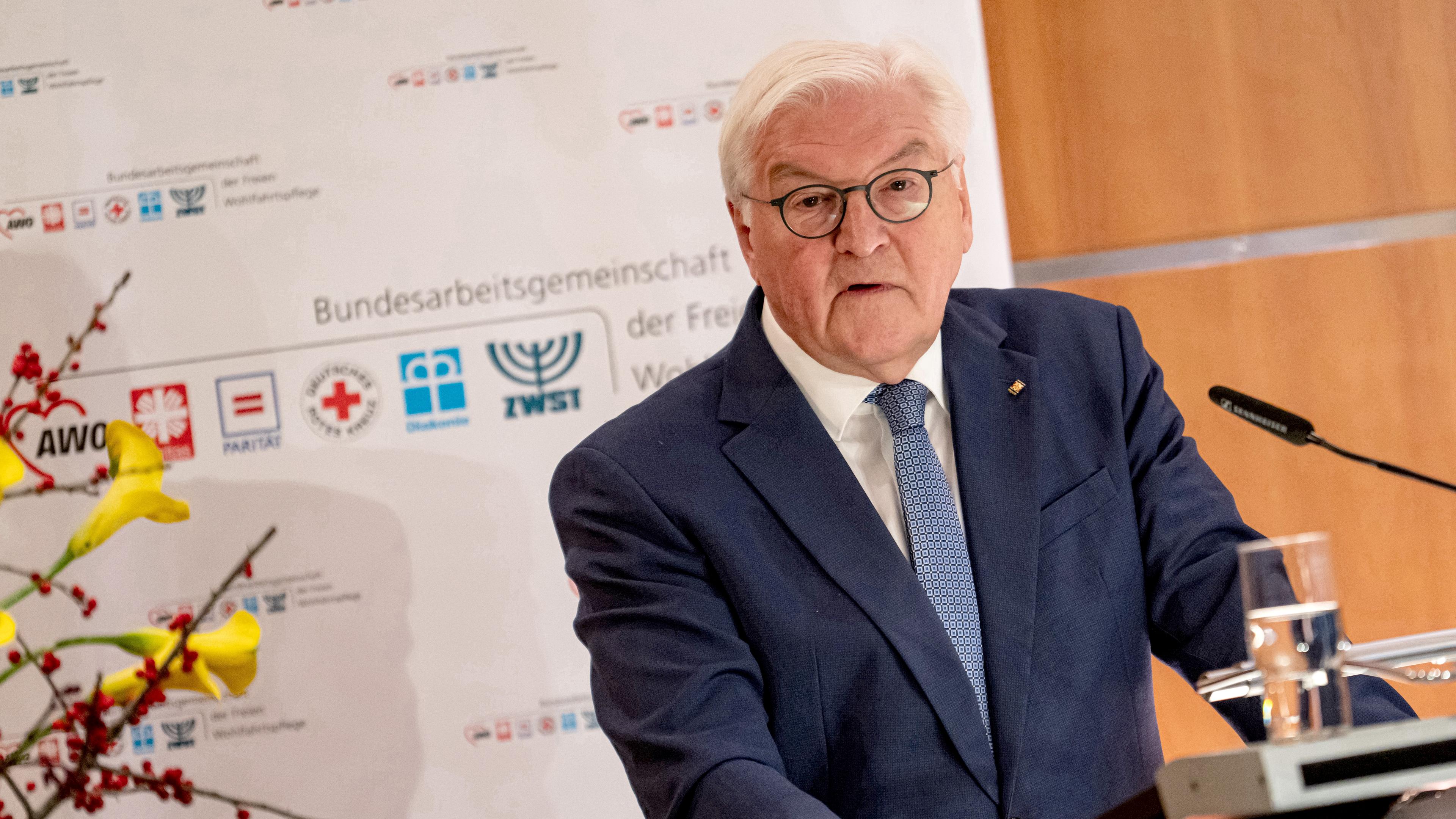 Bundespräsident Steinmeier spricht im Haus der SozialBank im Centre Monbijou zum 100. Jubiläum der Wohlfahrtspflege.