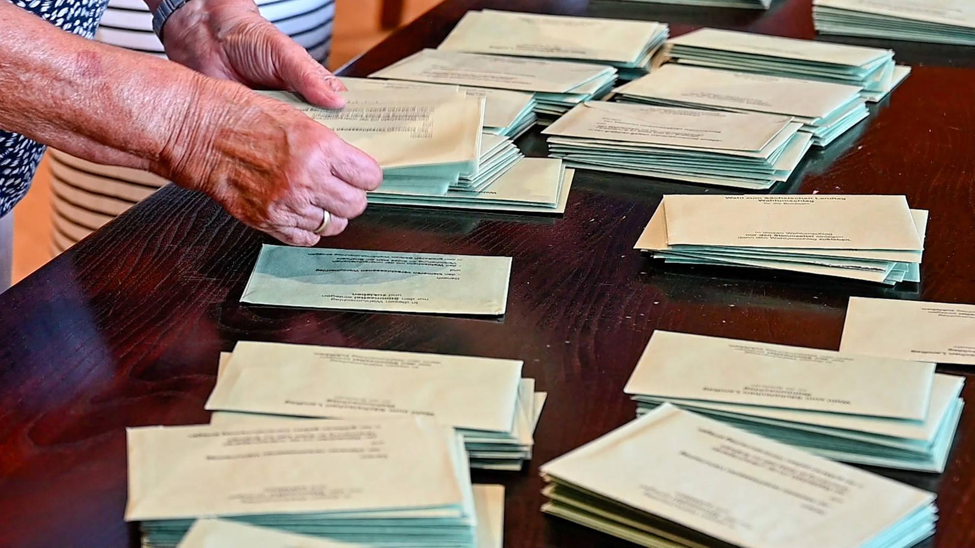 Stimmauszählung nach der Landtagswahl in Sachsen 