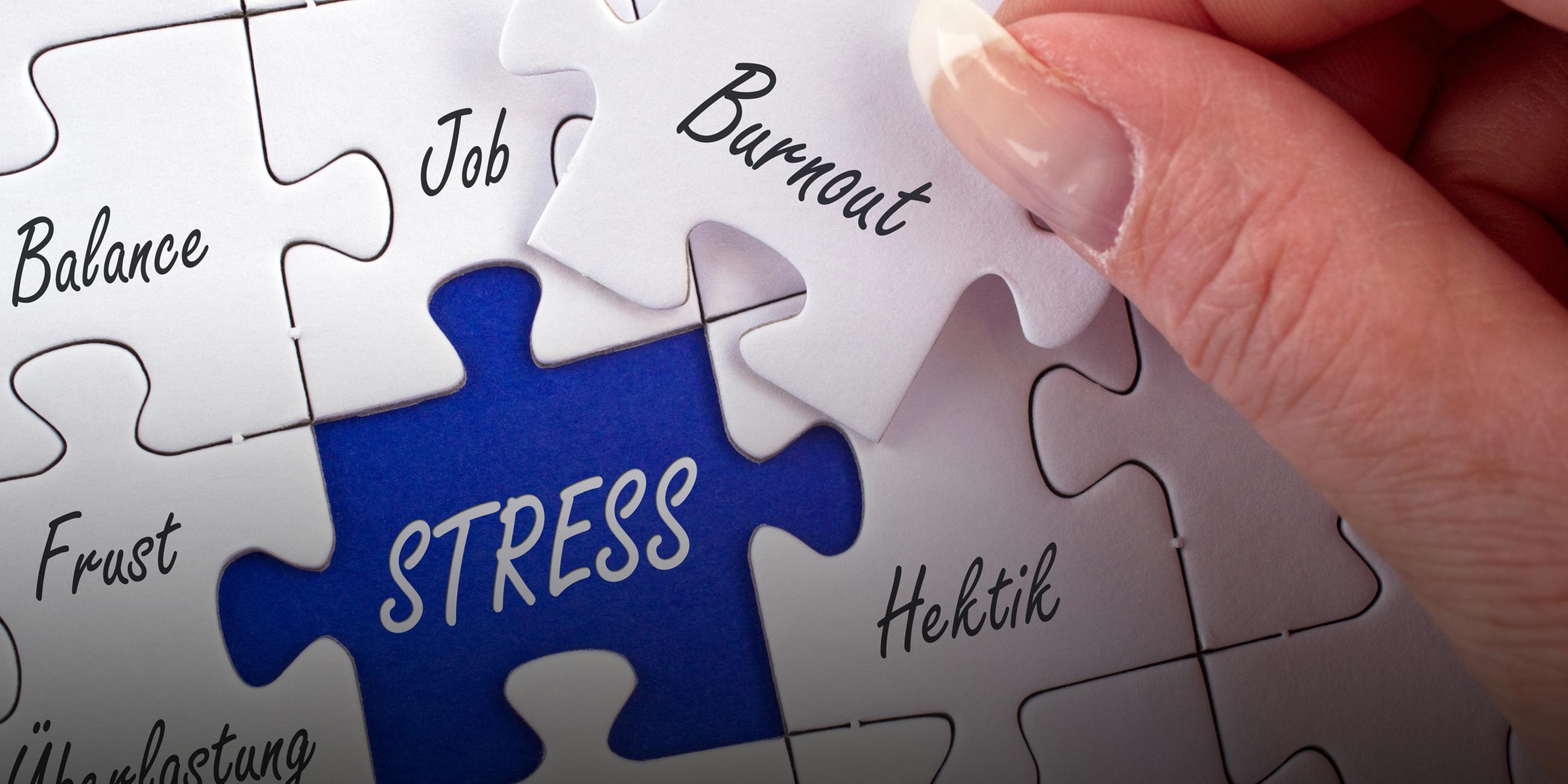 Archiv: Puzzle zum Thema Stress im Berufsleben, Burnout, Hektik