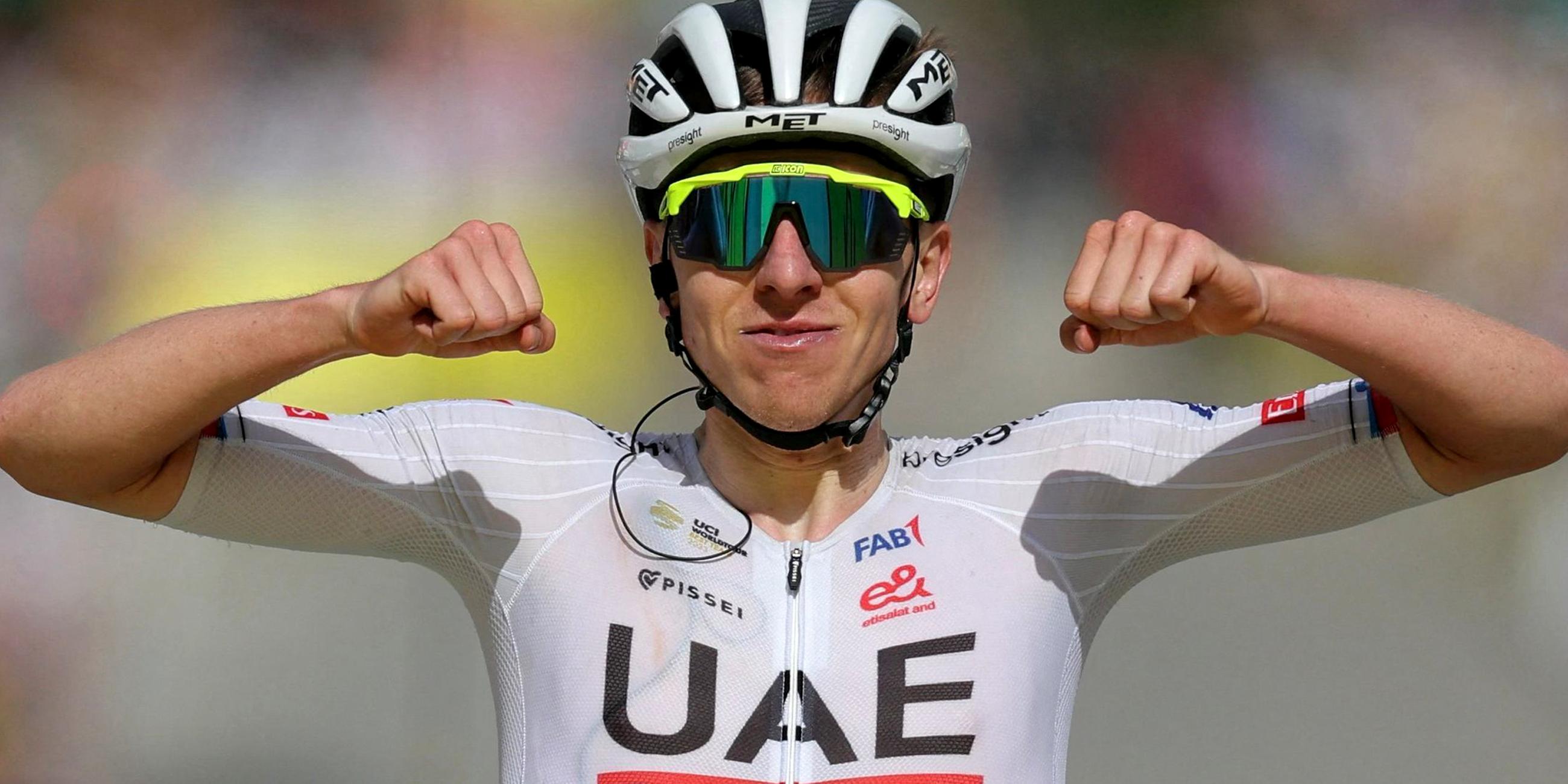 Der slowenische Fahrer Tadej Pogacar gewinnt die 4. Etappe der 111. Ausgabe der Tour de France.