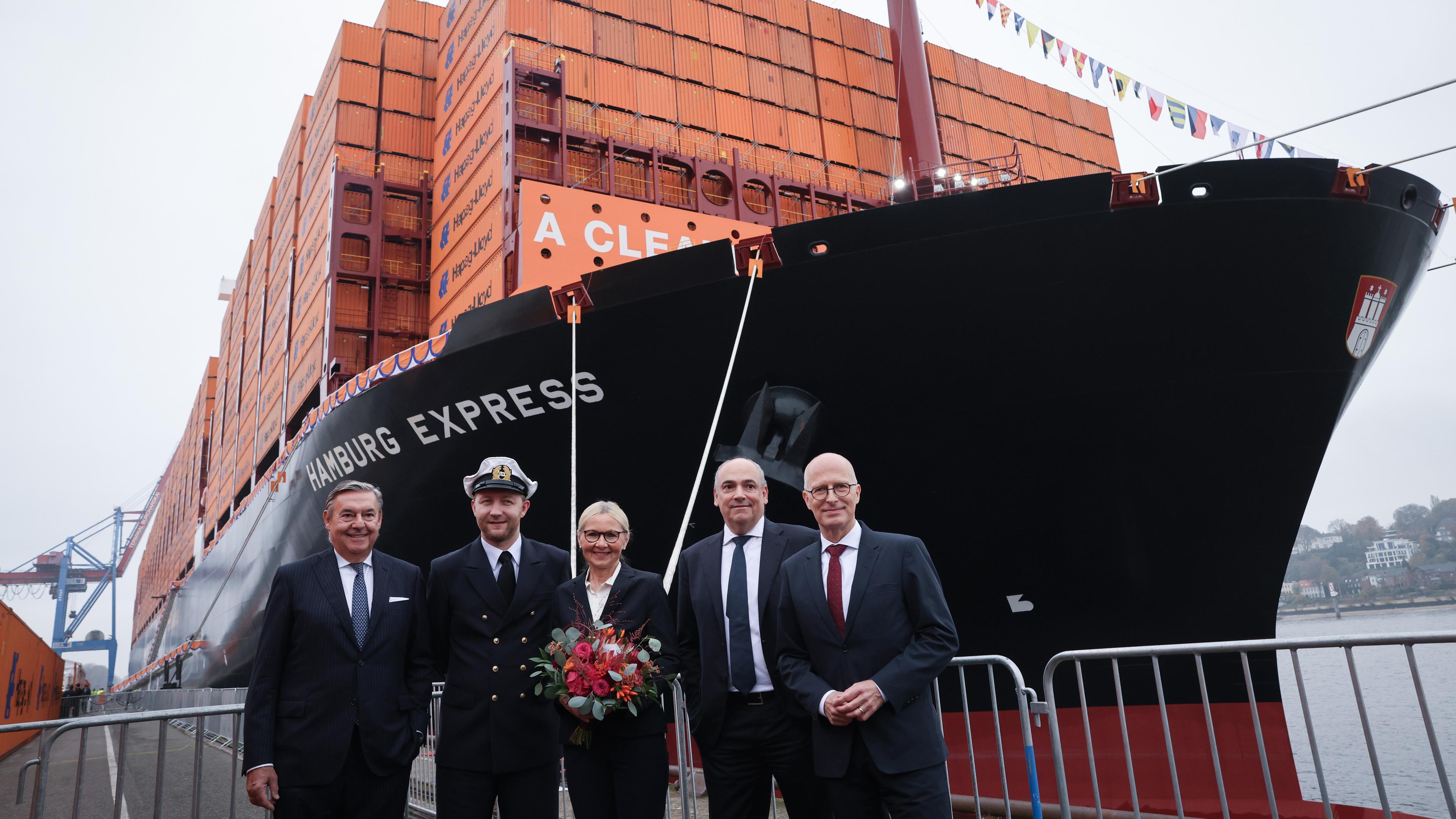 Taufe der "Hamburg Express" von Hapag-Lloyd