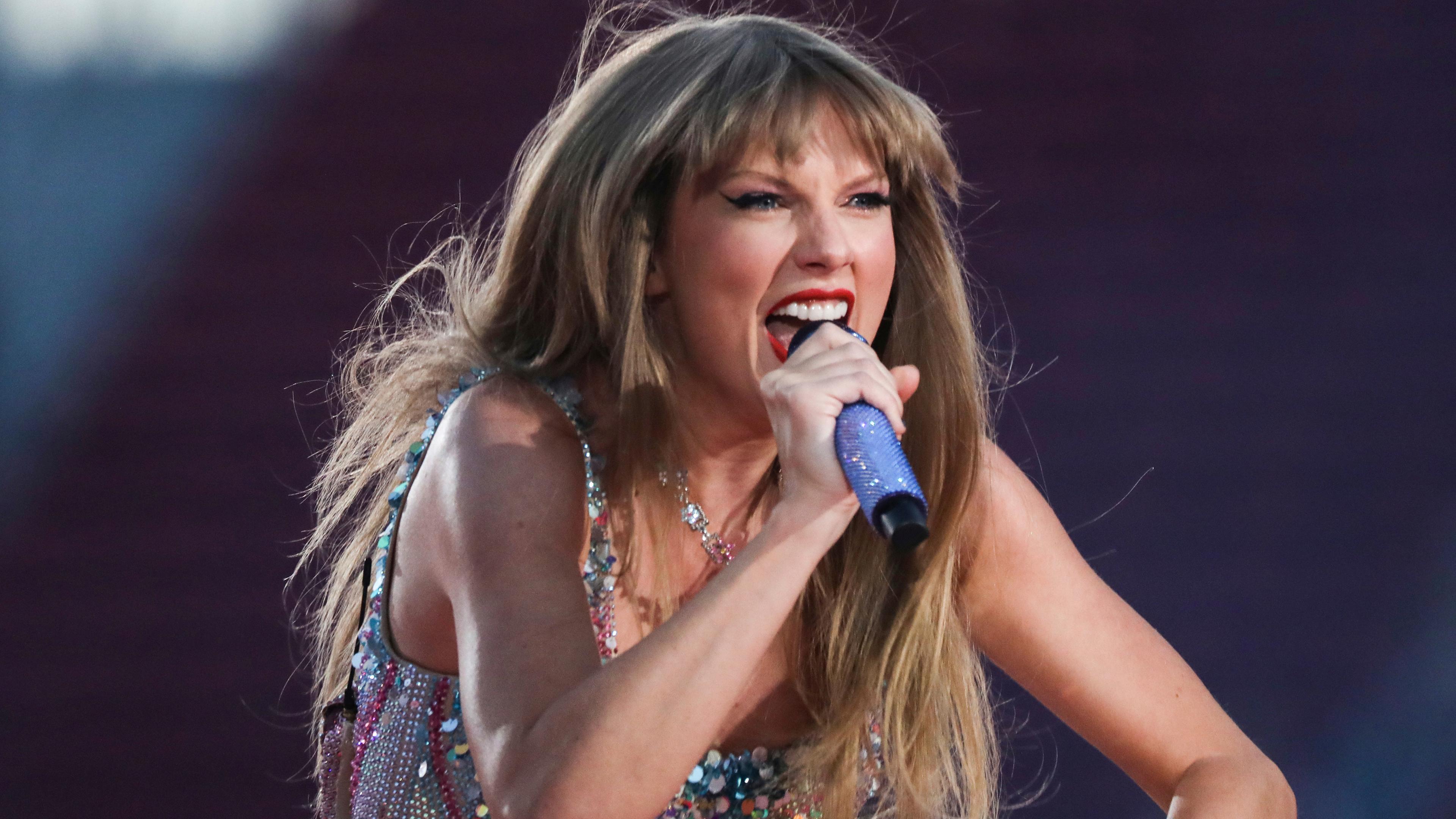 Taylor Swift am 28, Juli 2023 im Levi's Stadion in Santa Clara, USA 