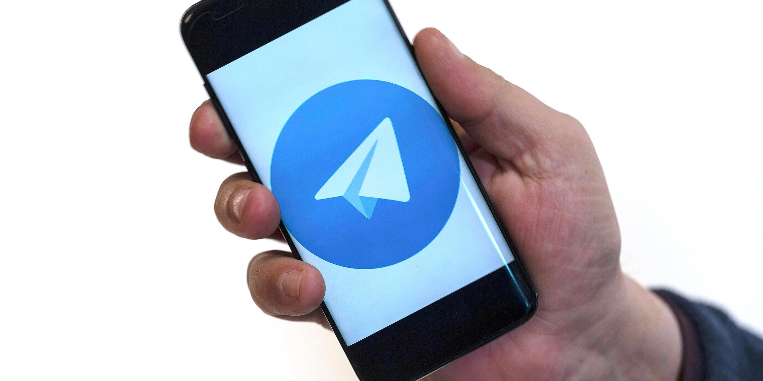 Telegram-Icon auf einem Smartphone