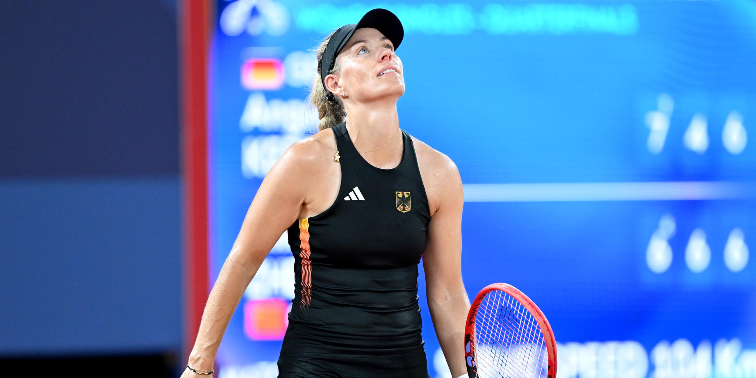 Angelique Kerber reagiert nach der Niederlage.