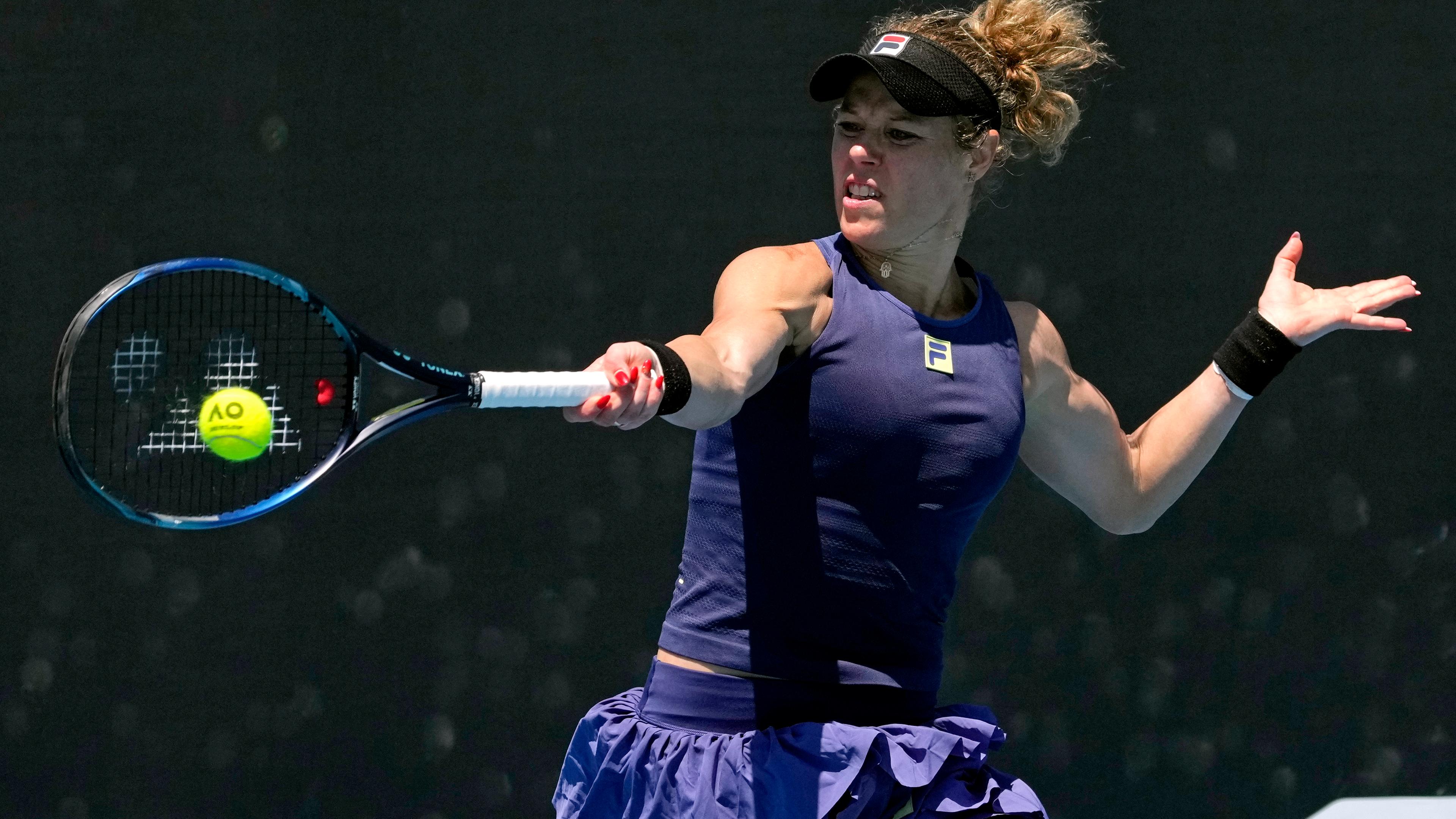 Tennisspielerin Laura Siegemund in ihrem Erstrundenmatch bei den Australian Open