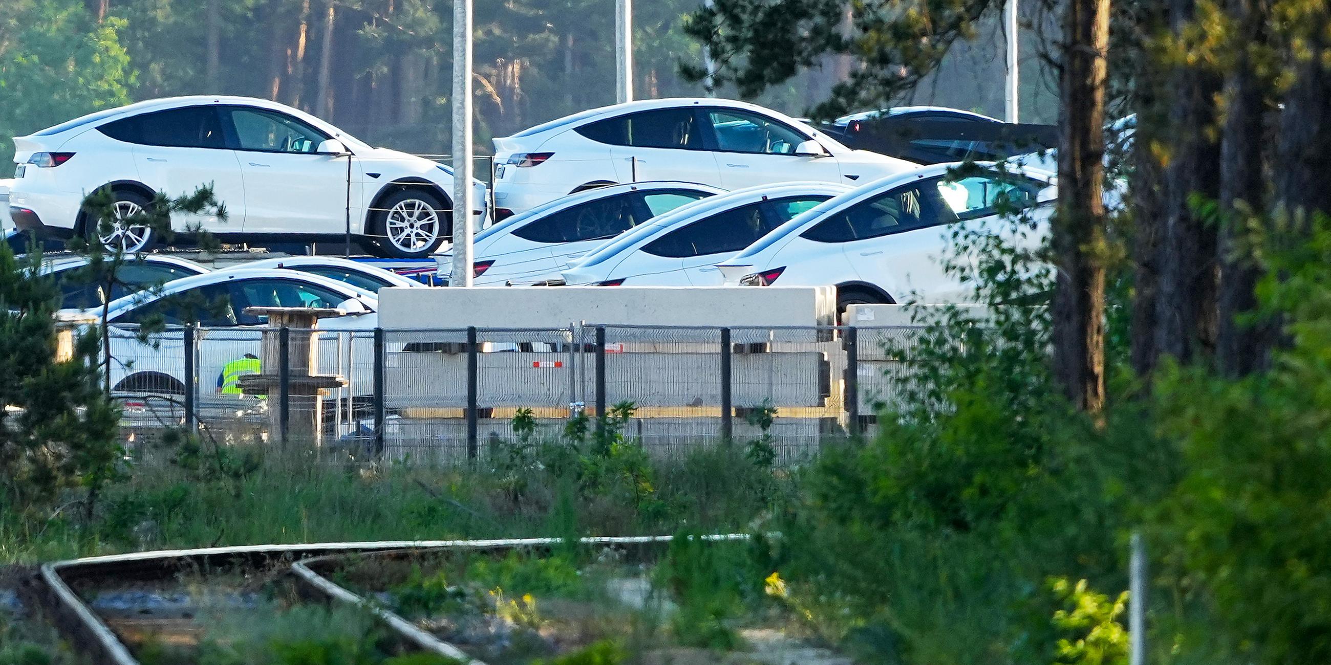 Das Werk der Tesla-Gigafactory Grünheide, Berlin-Brandenburg, aufgenommen am 17.05.2024