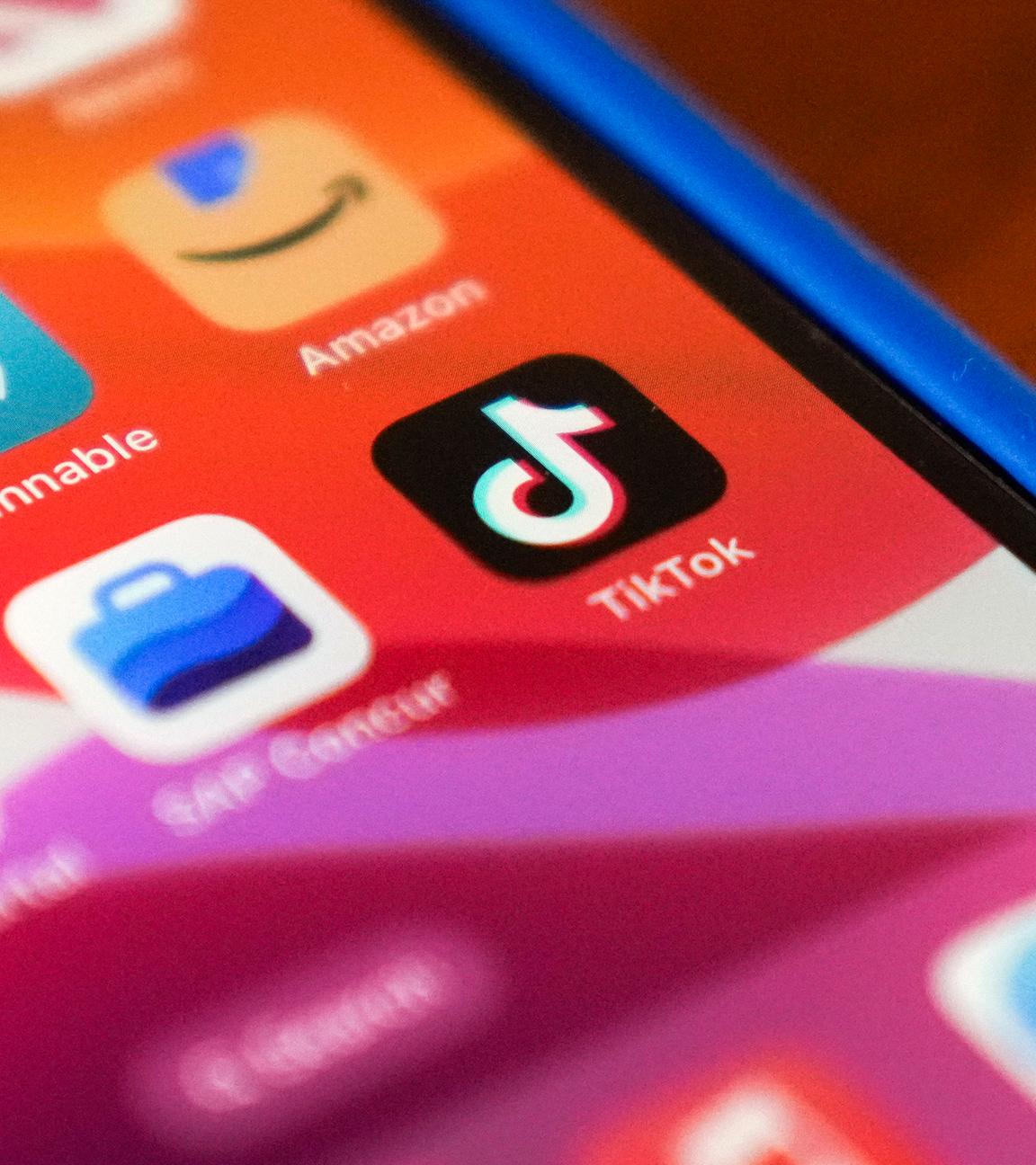 Das Logo der TikTok-App ist auf einem iPhone zu sehen.