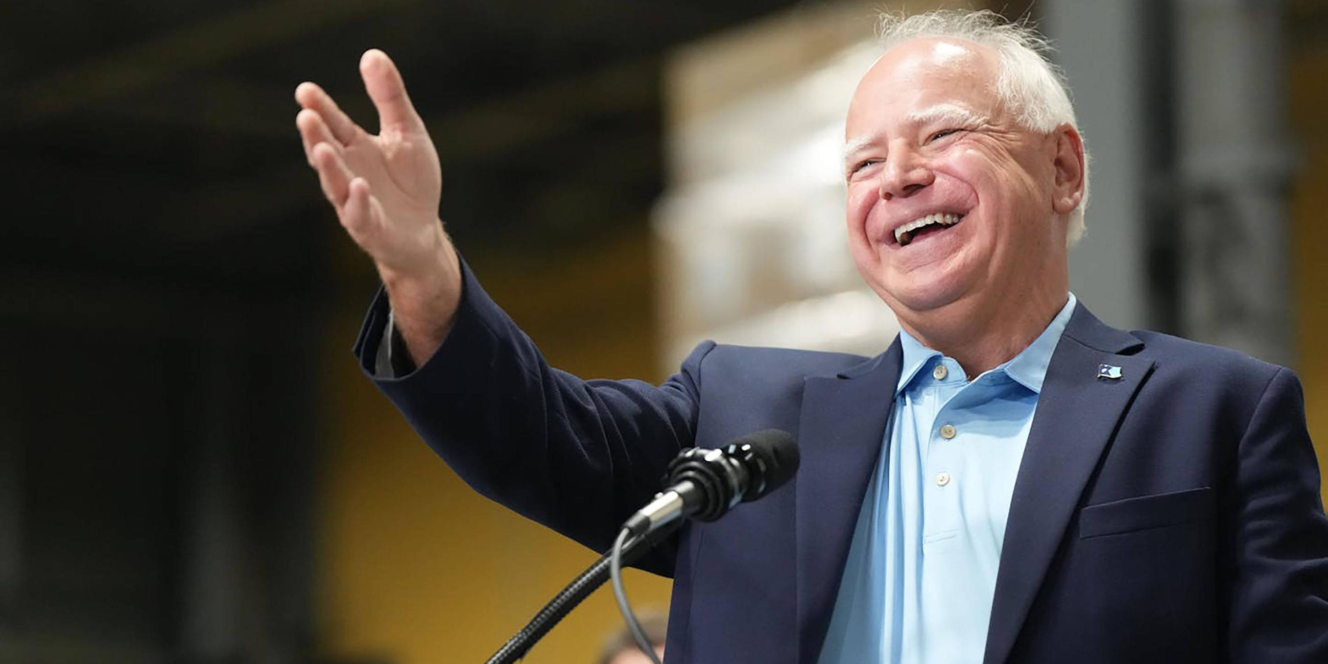 Der Gouverneur von Minnesota, Tim Walz, bei einer Veranstaltung in New Hope Ende Juli 2024.