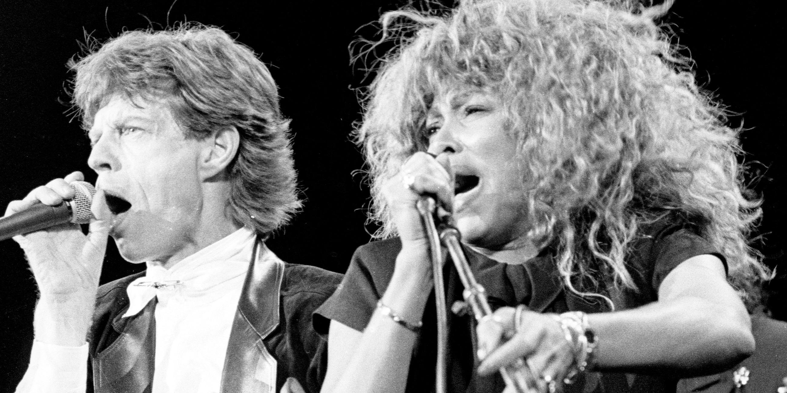 Mick Jagger und Tina Turner am 18.1.1989