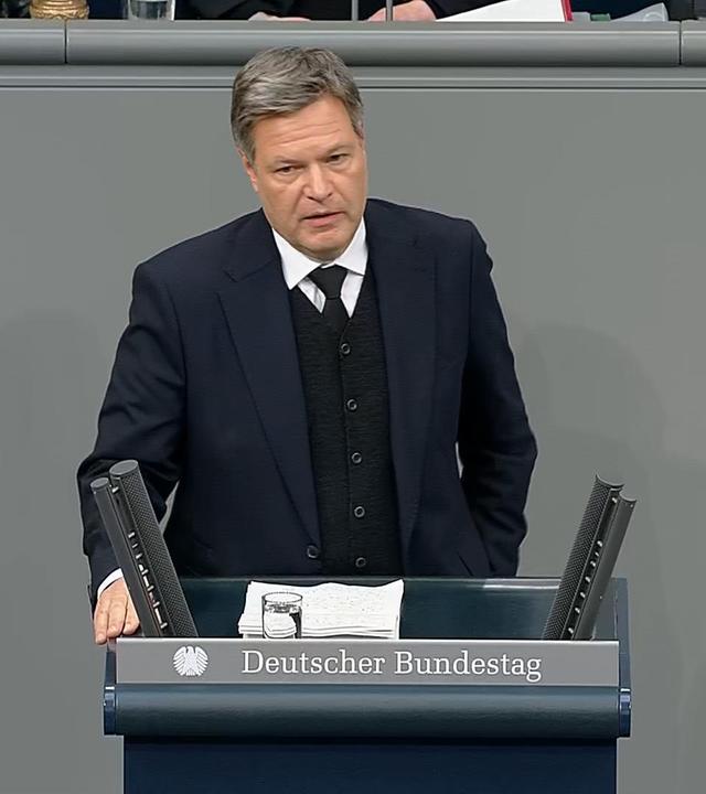 Robert Habeck bei seiner Rede zur Migrationsdebatte im Bundestag