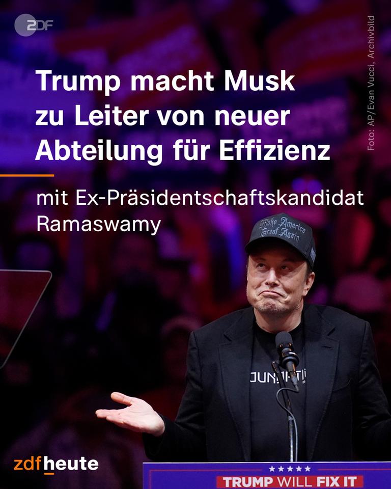 Elon Musk auf einer Wahlkampfveranstaltung von Donald Trump.