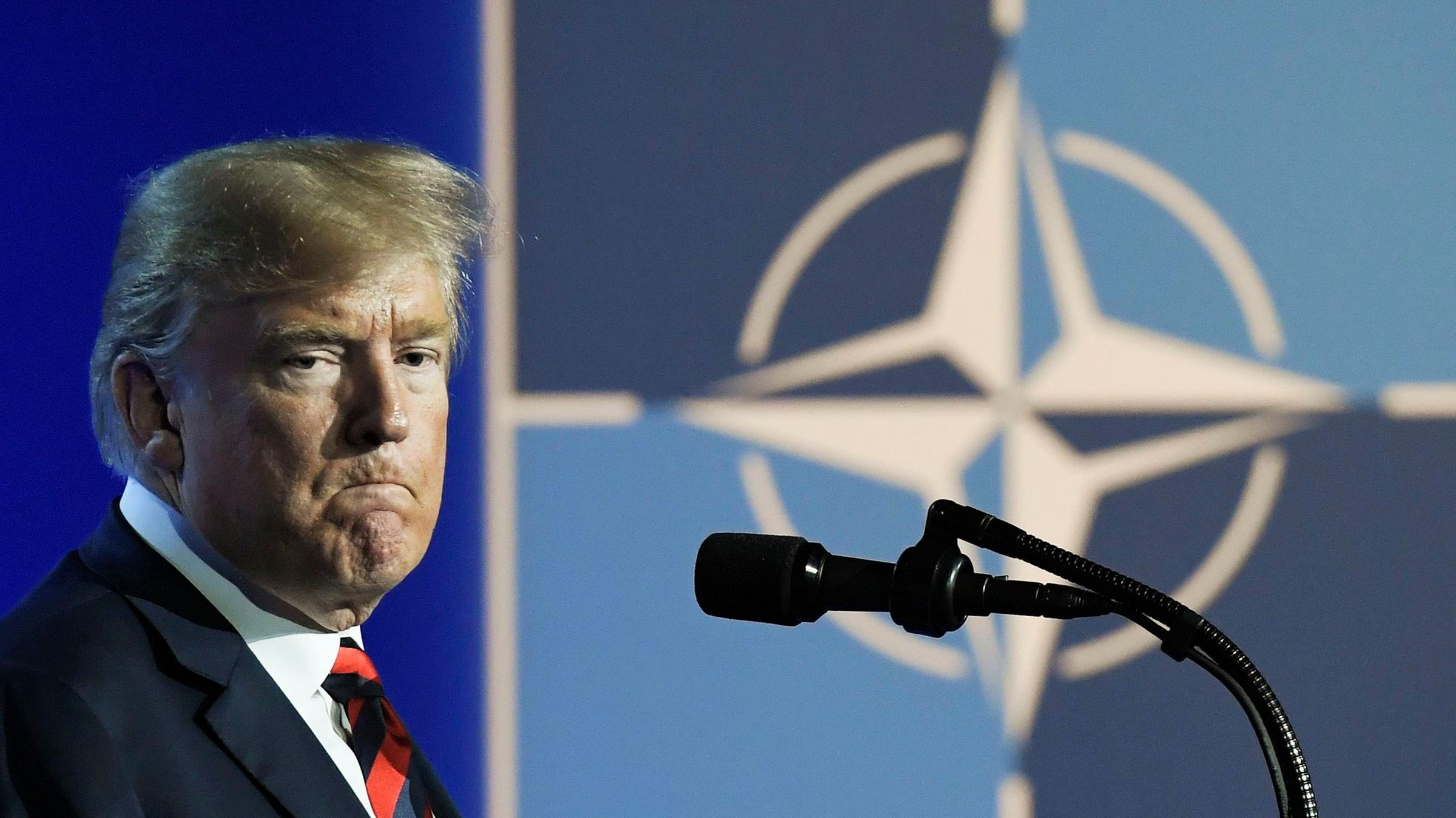 Archiv: Donald Trump beim NATO-Gipfel in Brüssel am 12.07.2018