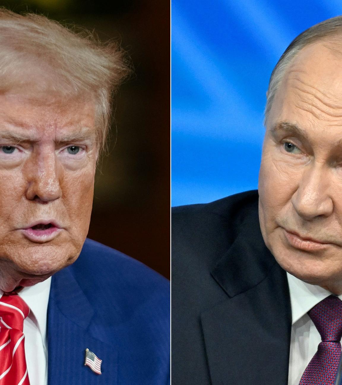 Donald Trump (l) Vladimir Putin