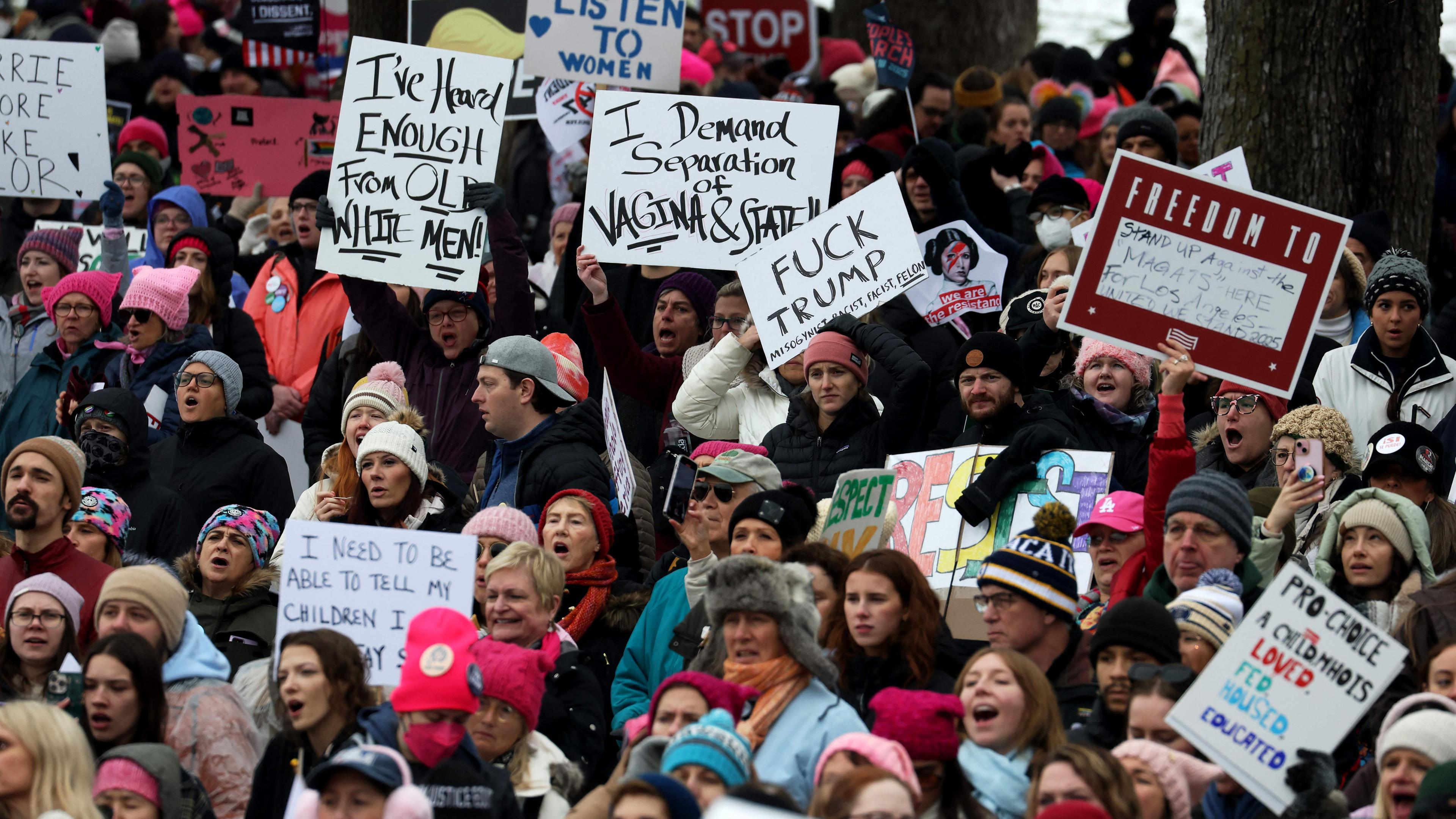 Tausende versammeln sich in Washington, D.C., für einen Protestmarsch zwei Tage vor der Amtseinführung.