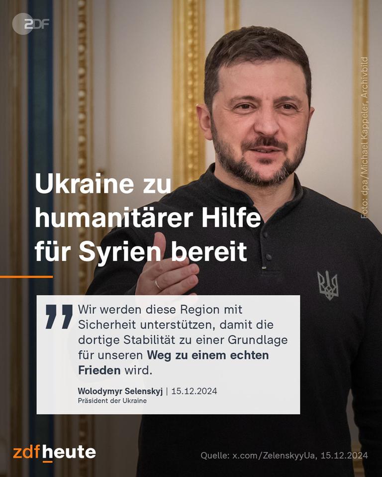 Ukraine zu humanitärer Hilfe für Syrien bereit