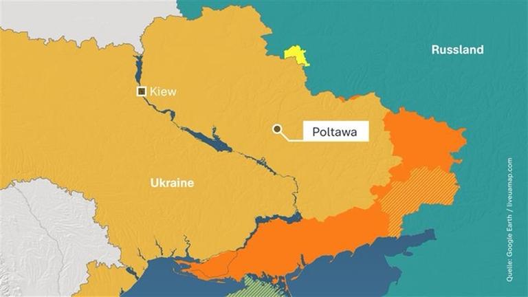 Die Stadt Poltawa in der Zentralukraine