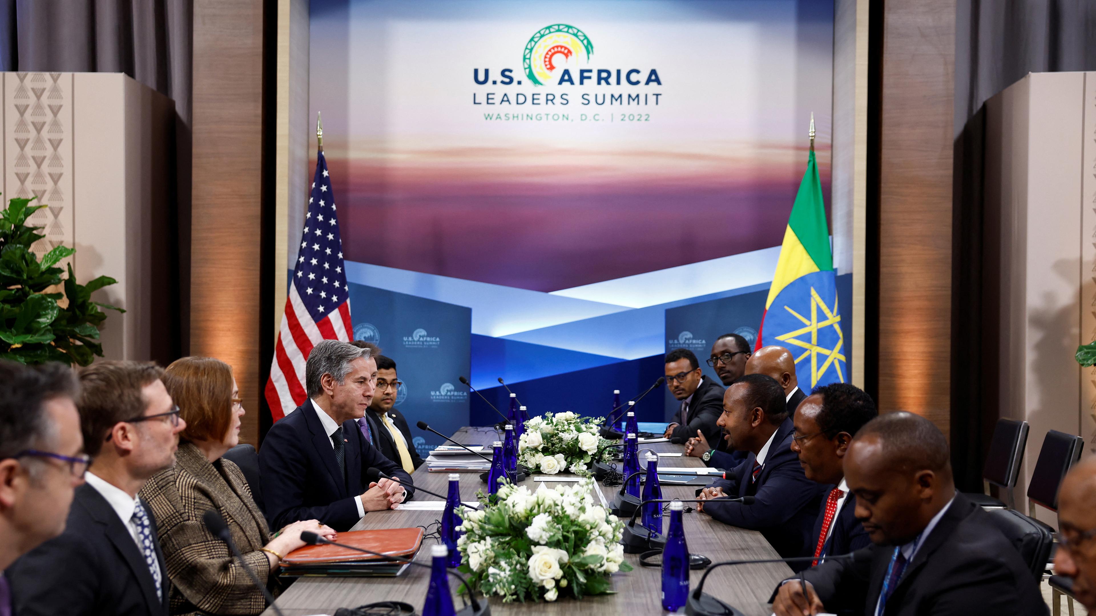 US-Außenminister Antony Blinken trifft sich mit dem äthiopischen Premierminister Abiy Ahmed am 13.12.2022 in Washington (USA)