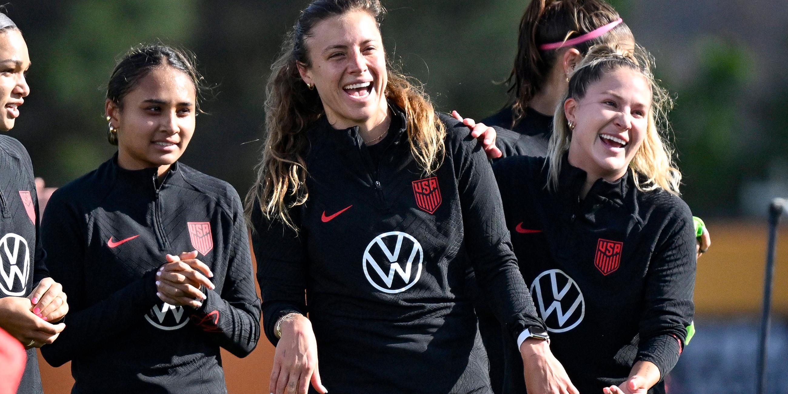 Training der US-Nationalmannschaft der Frauen in Auckland am 12.07.2023.