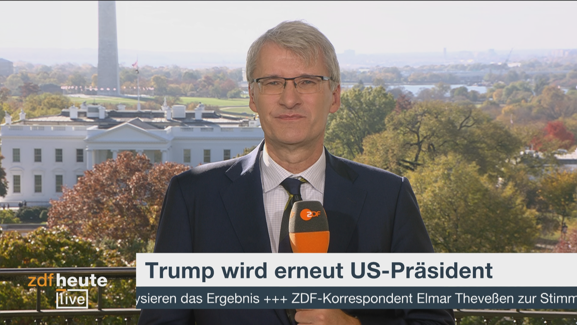 ZDF-Korrespondent Elmar Theveßen  zugschaltet aus Washington