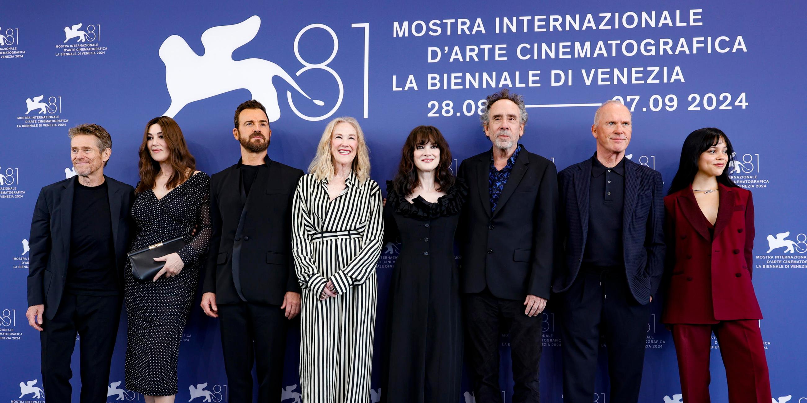 Der Cast von "Beetlejuice Beetlejuice" auf dem roten Teppich der Filmfestspiele in Venedig.