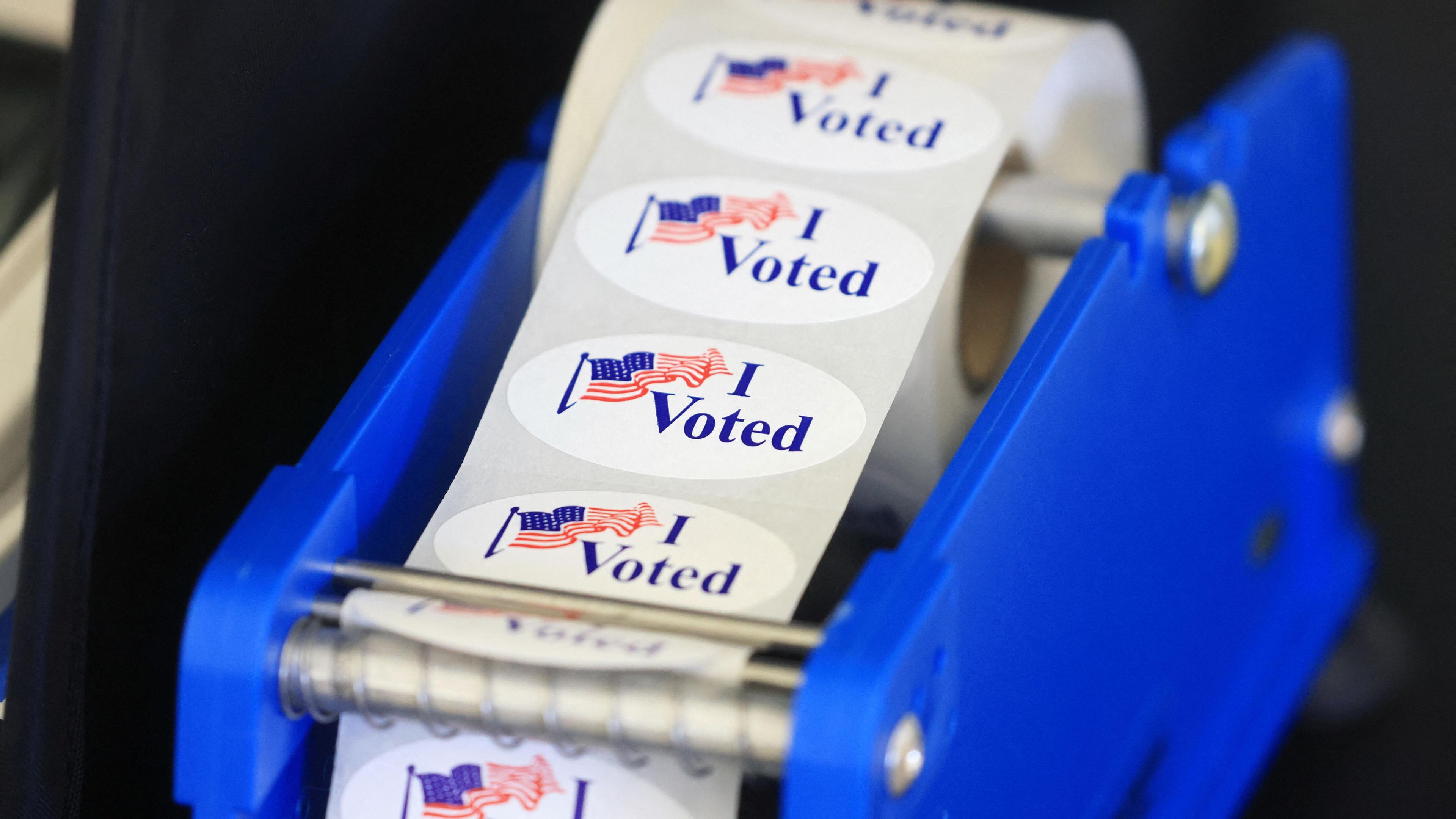 Stickerrolle mit "I Voted" Aufkleber