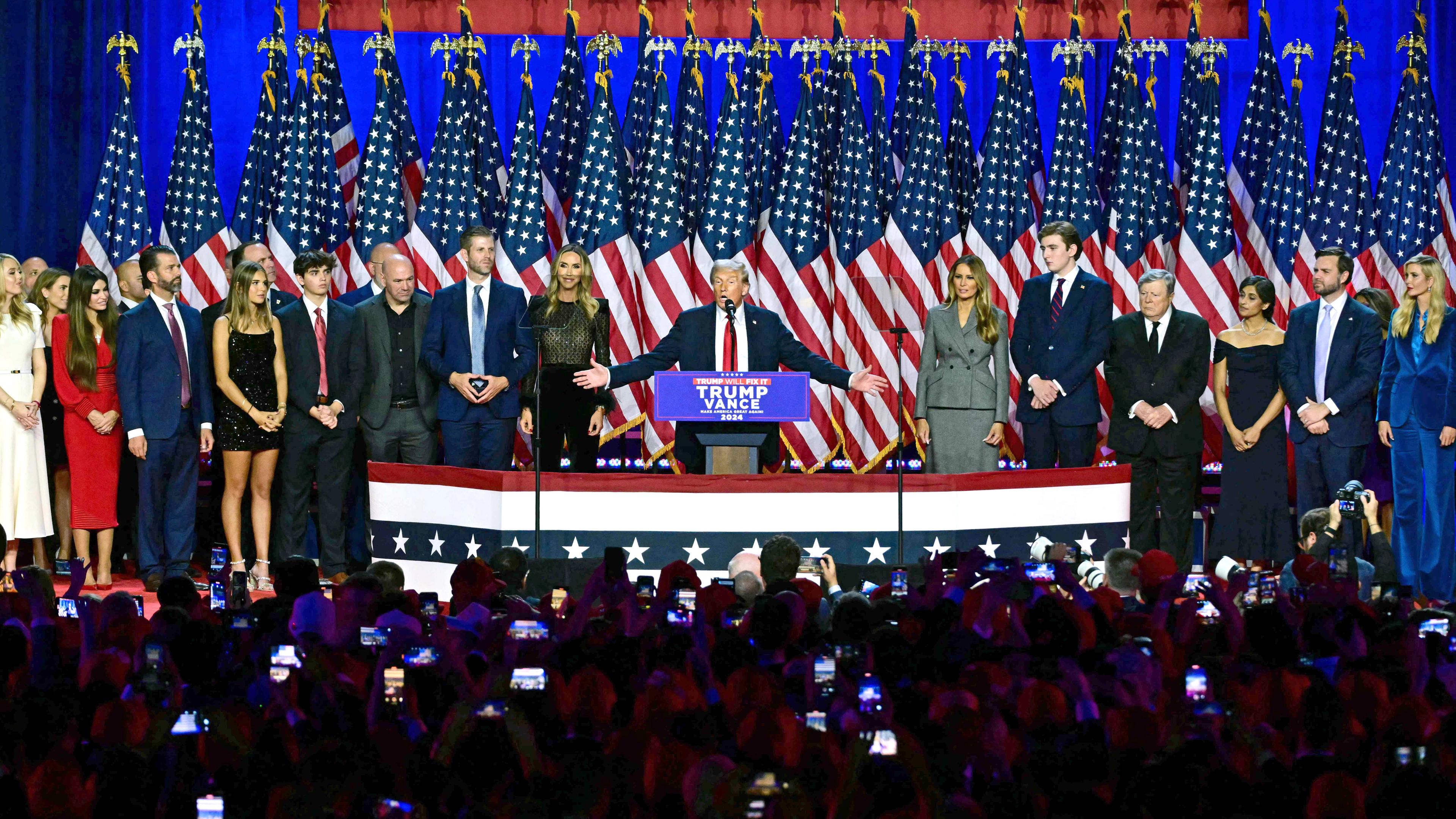 Donald Trump in West Palm Beach, aufgenommen am 06.11.2024