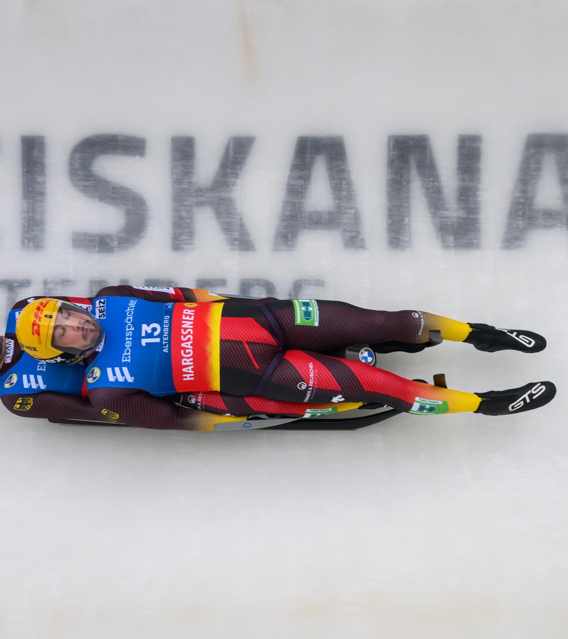 Tobias Wendl und Tobias Arlt im Eiskanal in Altenberg