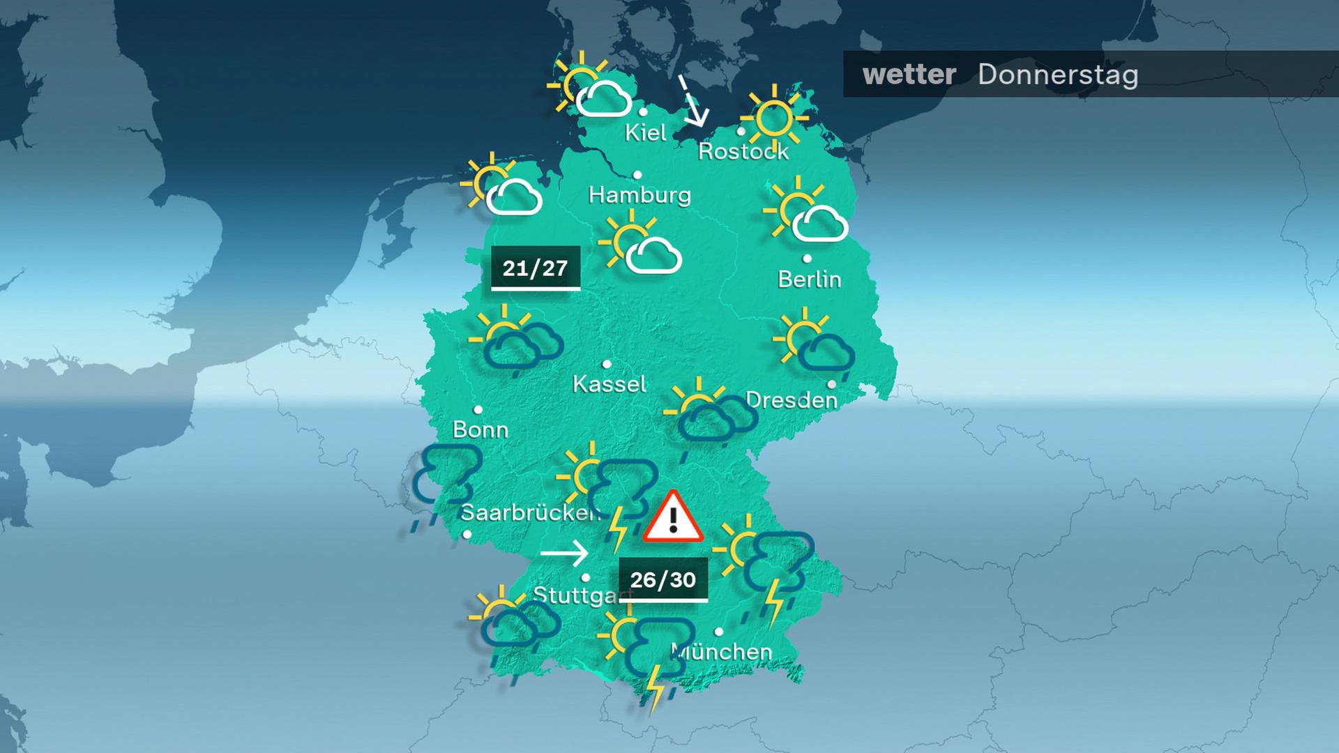 Wettervorhersage für den 1. August 2024