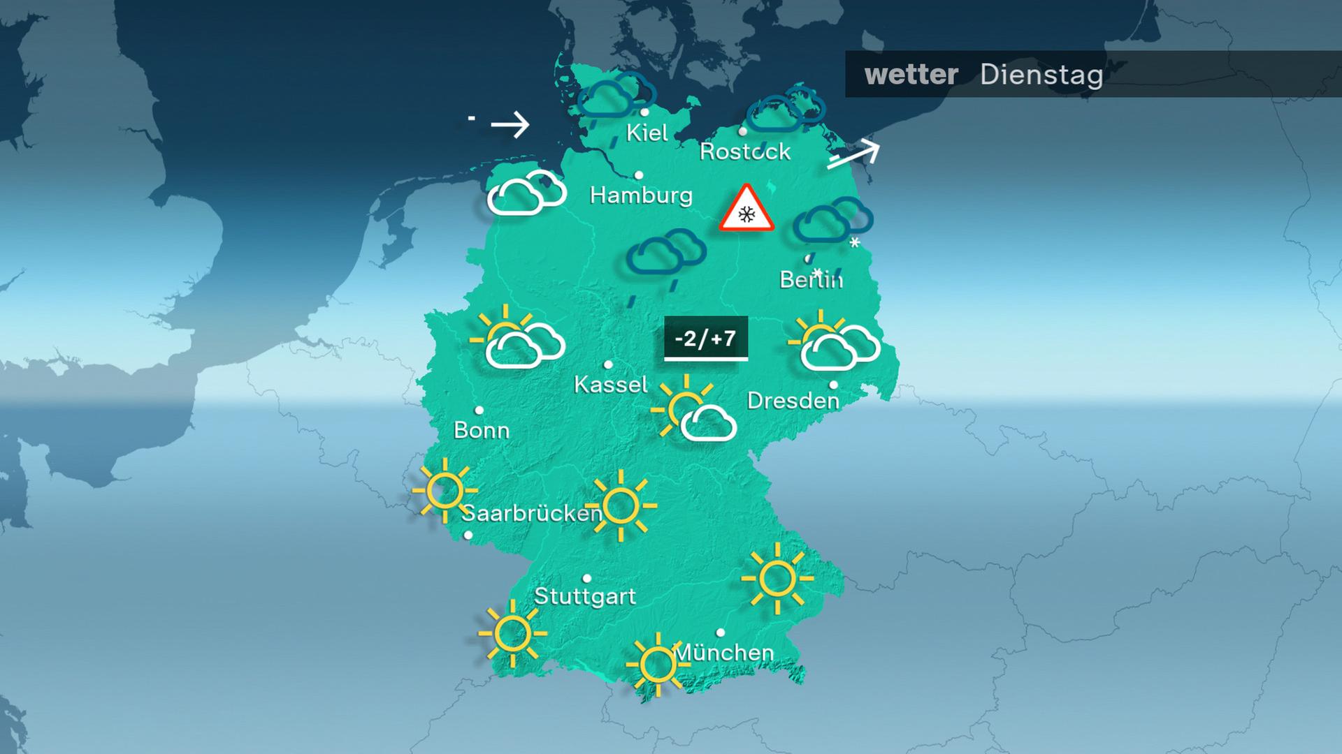 Wettervorhersage für den 14. Januar 2025