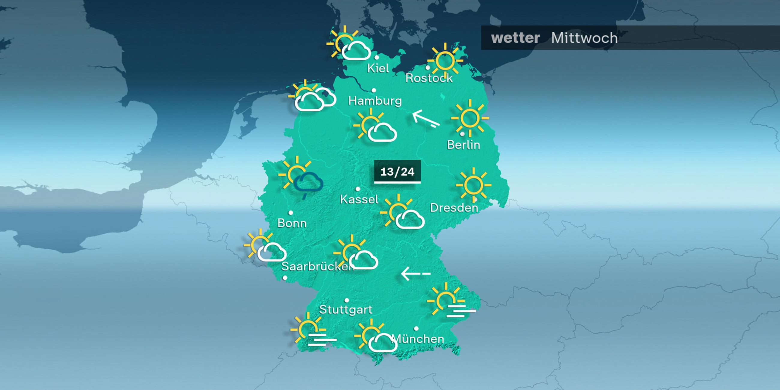 Wetterkarte: Vorhersage für den 16.10.2024