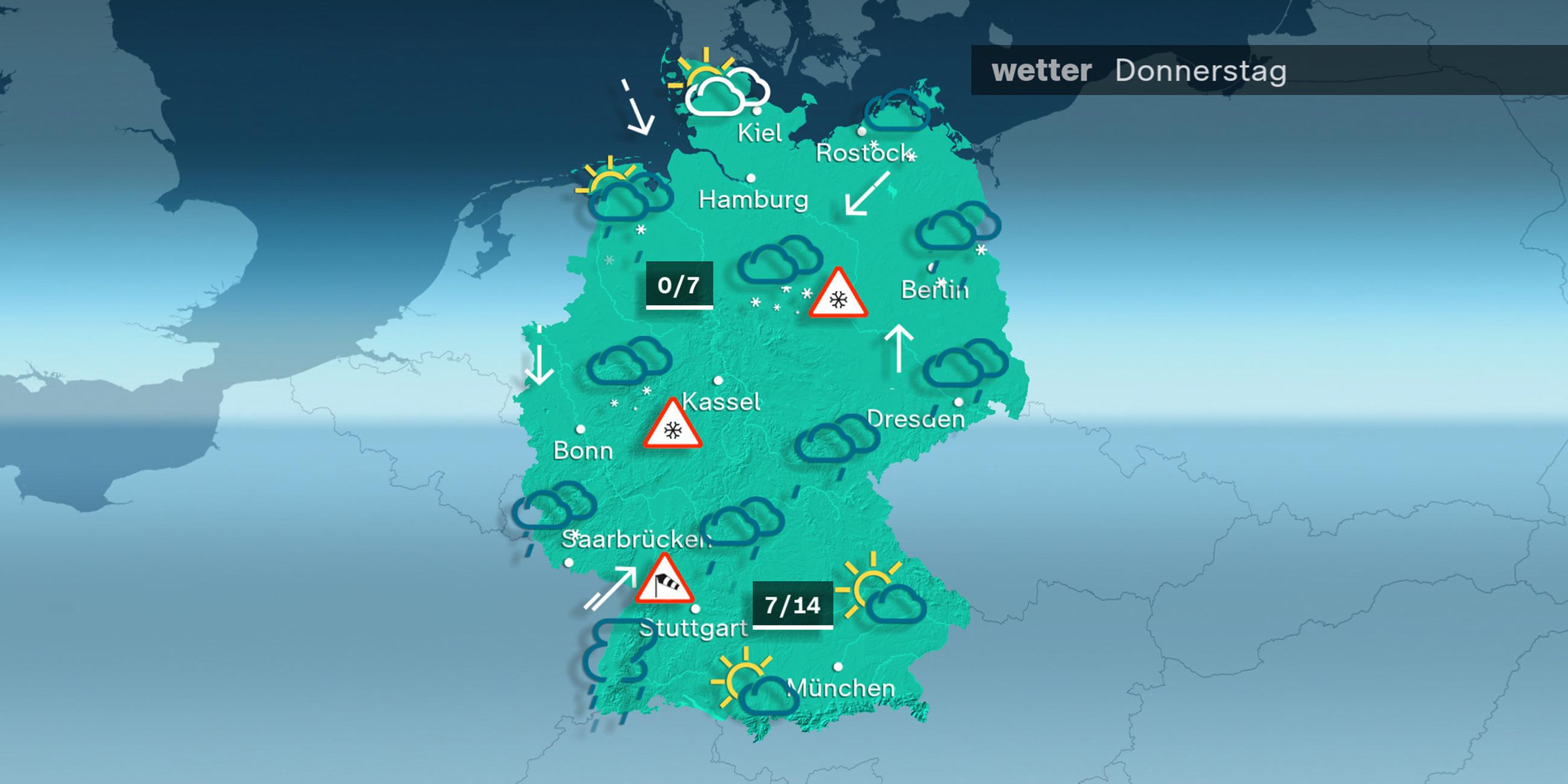 Wetterkarte: Vorhersage für den 09.01.2025