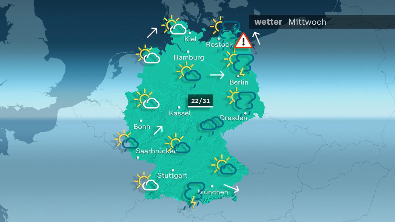 Das Wetter am Mittwoch 10.07.2024