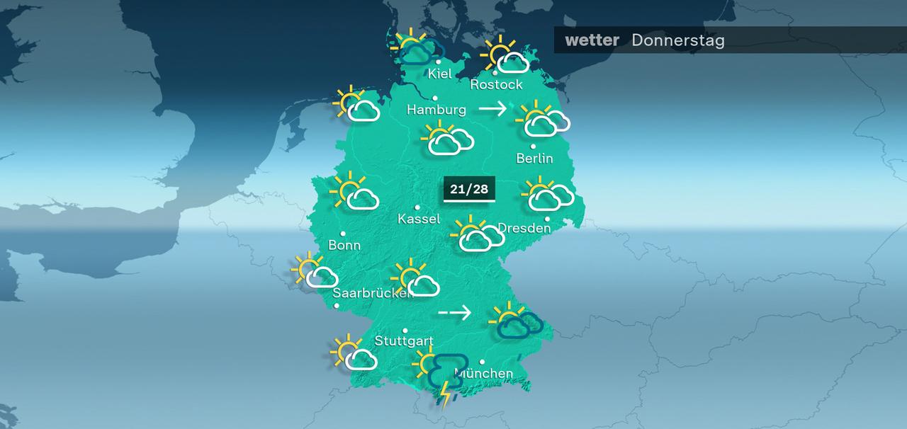 Wetterkarte: Vorhersage für den 08.08.2024